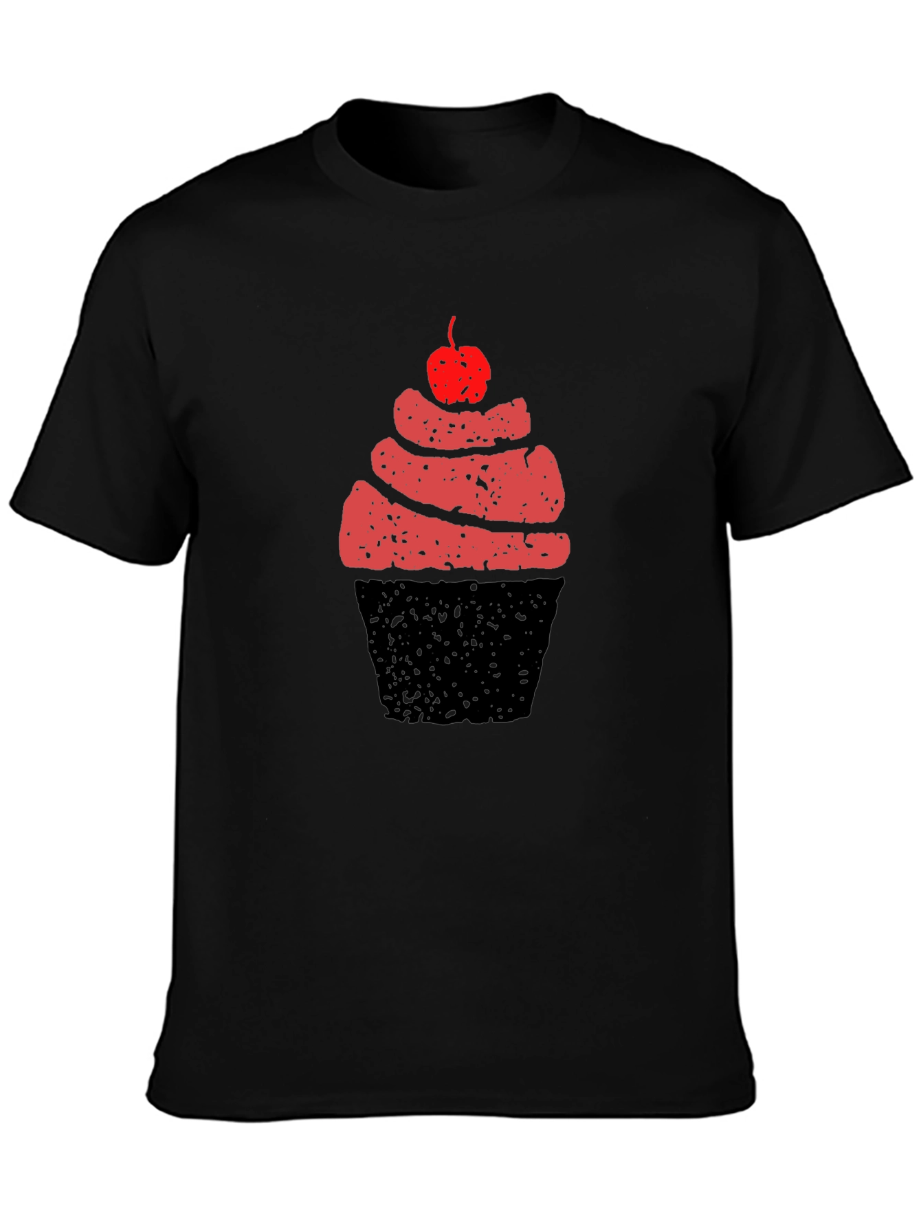 Cupcake Graphic Tee - Black Cotton T-Shirt