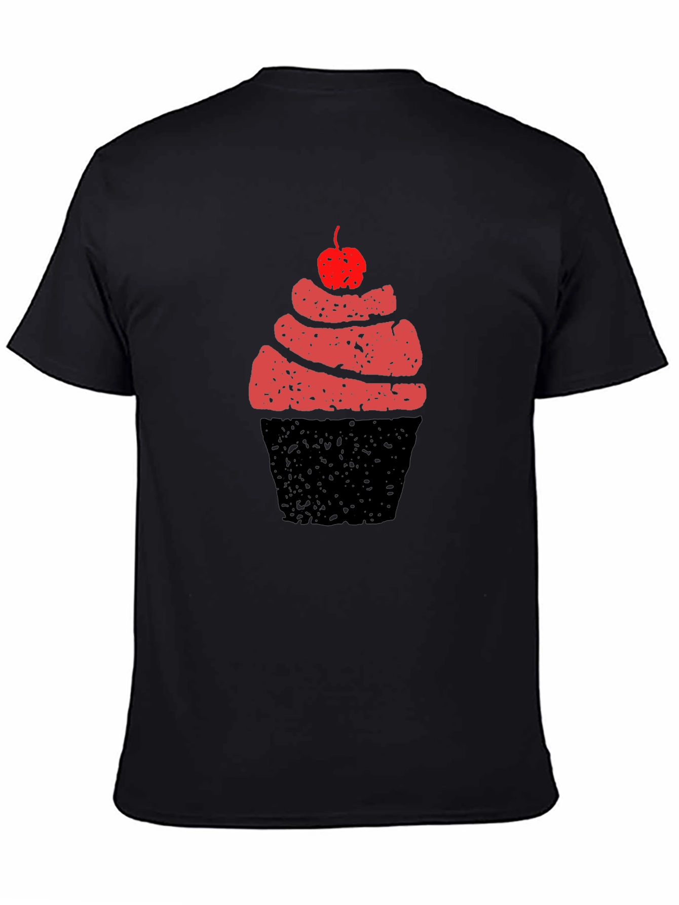Cupcake Graphic Tee - Black Cotton T-Shirt