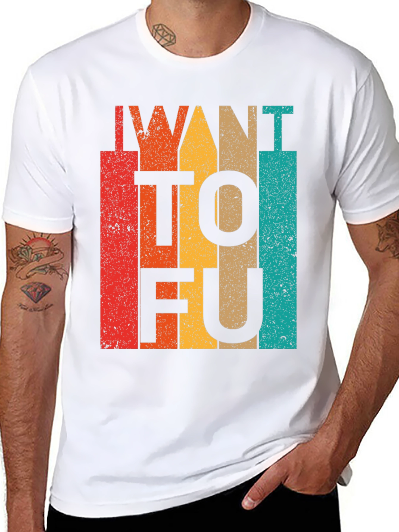 Retro I Want Tofu Shirt Vegan Vegetarian Tee