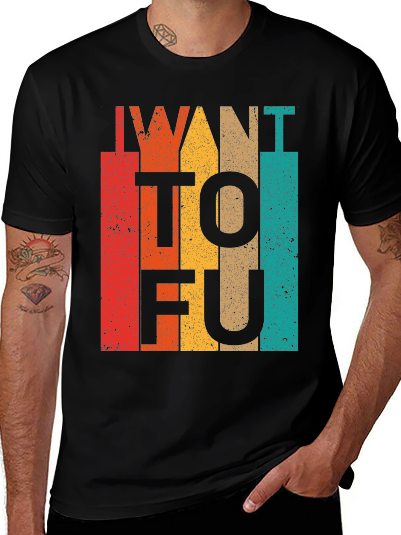 Retro I Want Tofu Shirt Vegan Vegetarian Tee