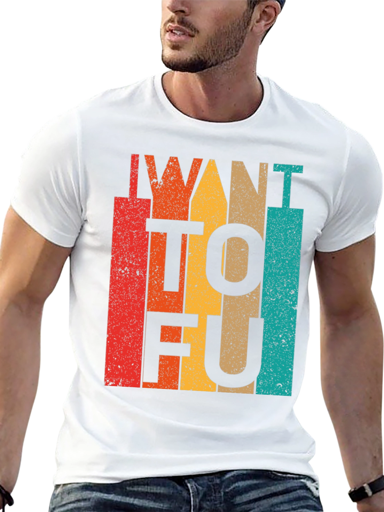 Retro I Want Tofu Shirt Vegan Vegetarian Tee