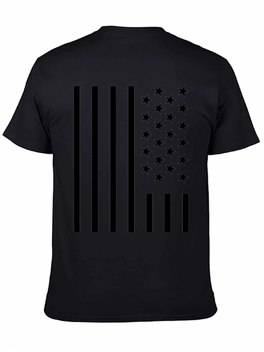 Stealth USA Flag Graphic Tee - Black on Black Patriotic Shirt