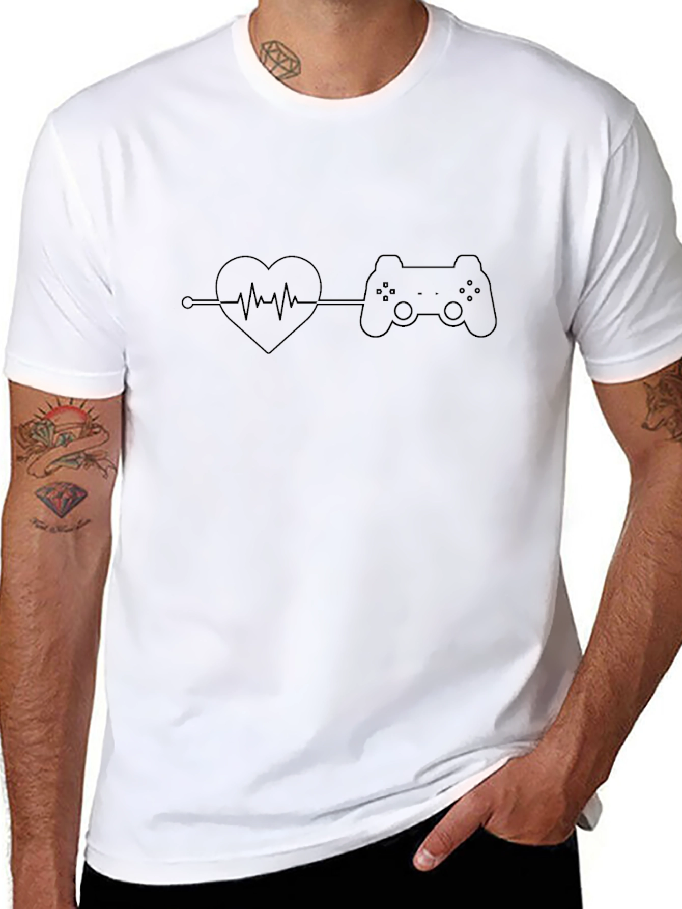 Gamer Heartbeat Black T-Shirt