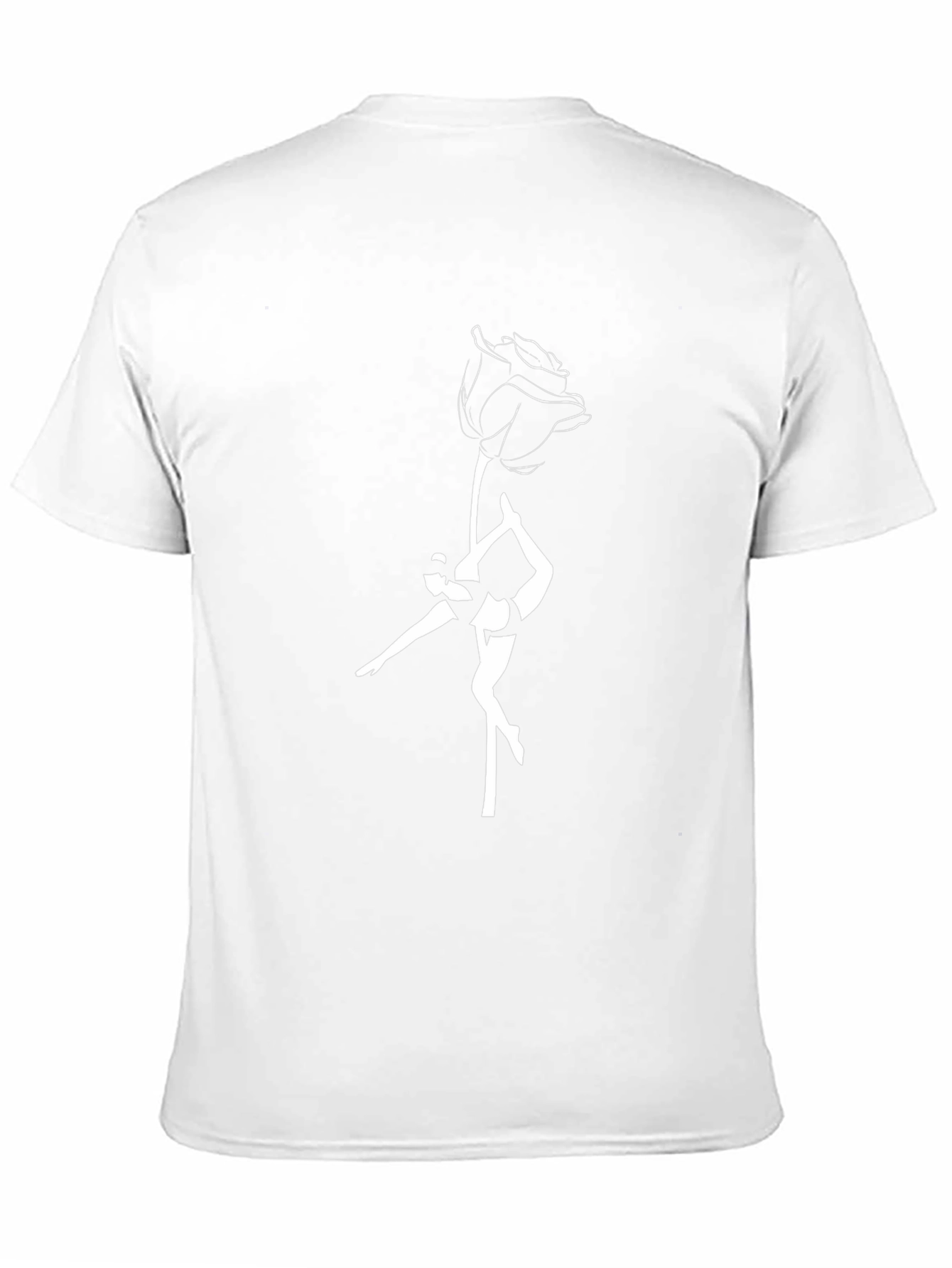 Black T-Shirt with Rose & Dancer Graphic Tee