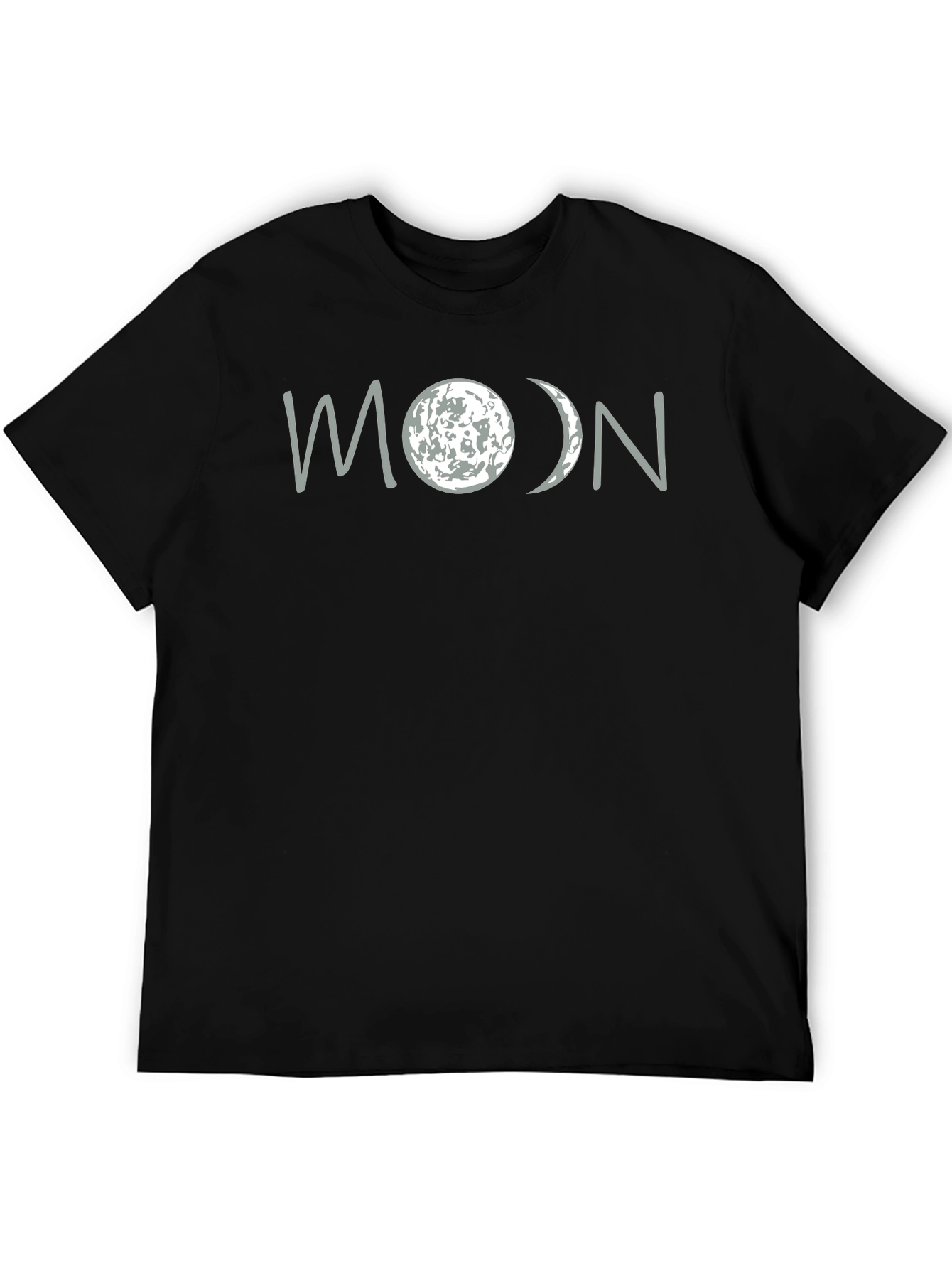 Mens Black Moon Phase Graphic T-Shirt