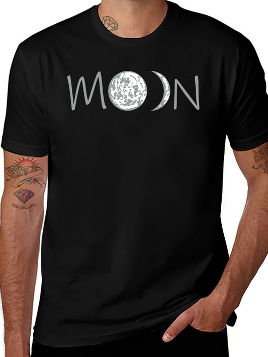 Mens Black Moon Phase Graphic T-Shirt