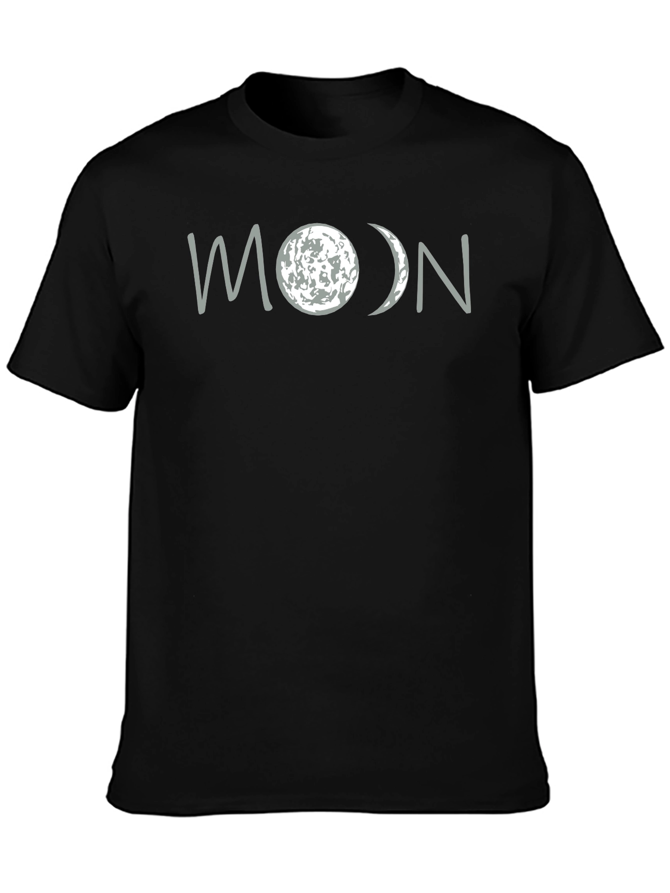 Mens Black Moon Phase Graphic T-Shirt