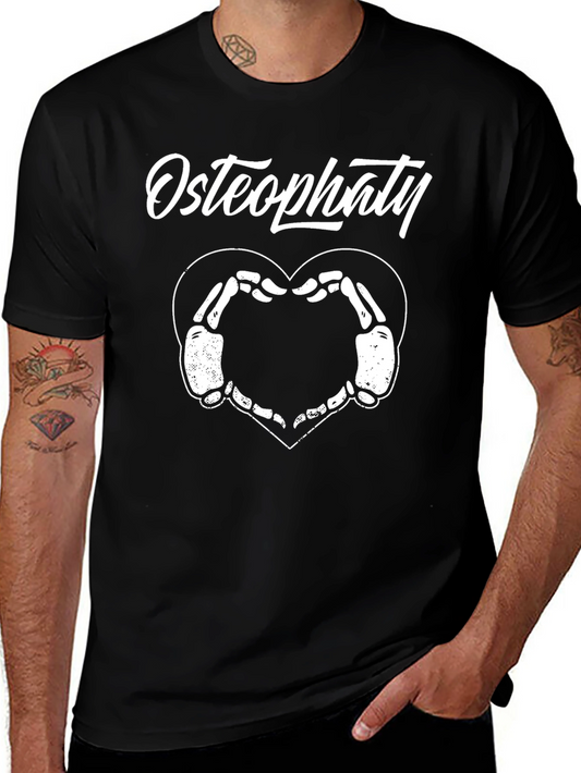 Osteopathy Heart Skeleton T-Shirt - Black