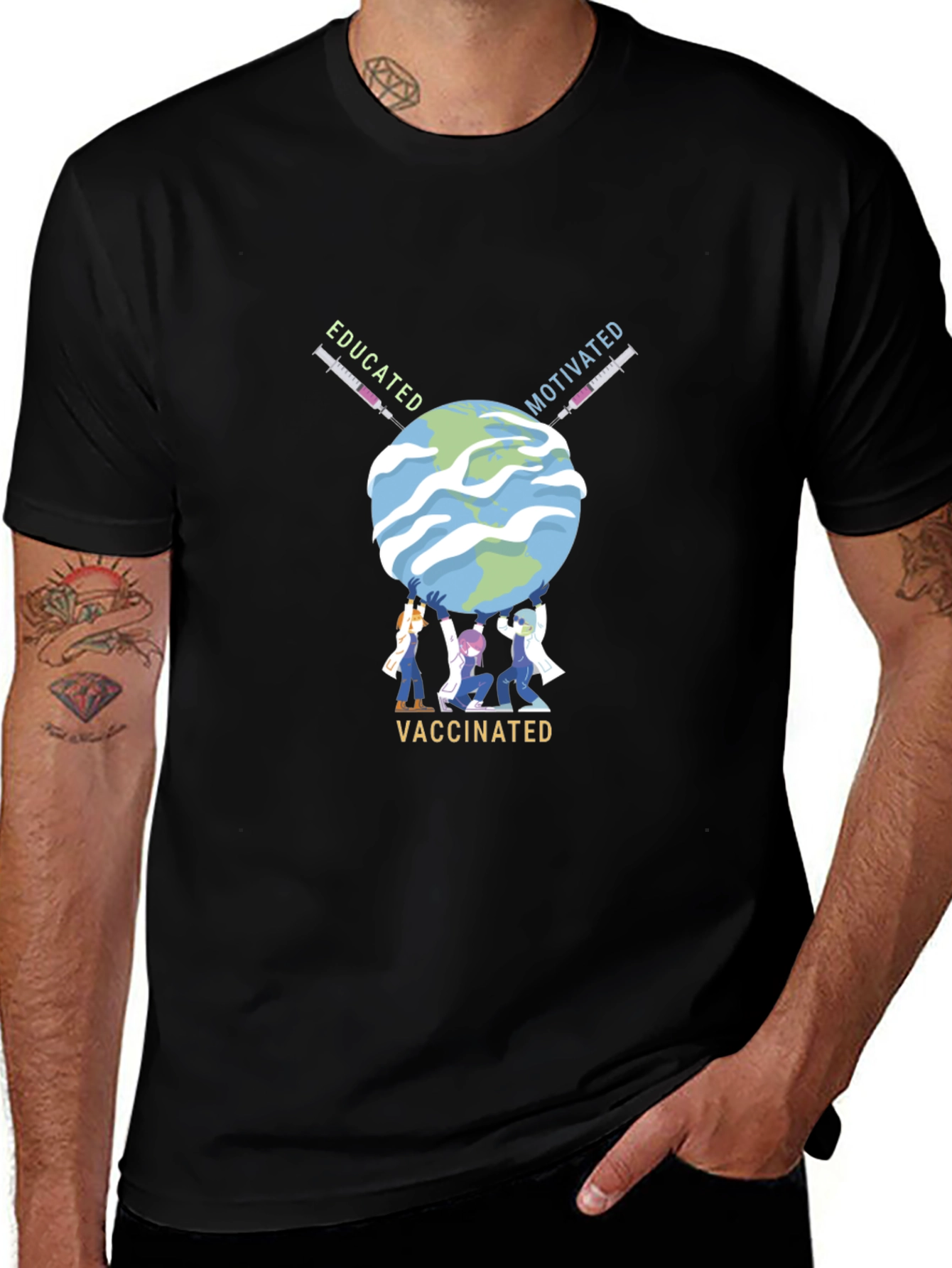 Educated Motivated Vaccinated Graphic Tee