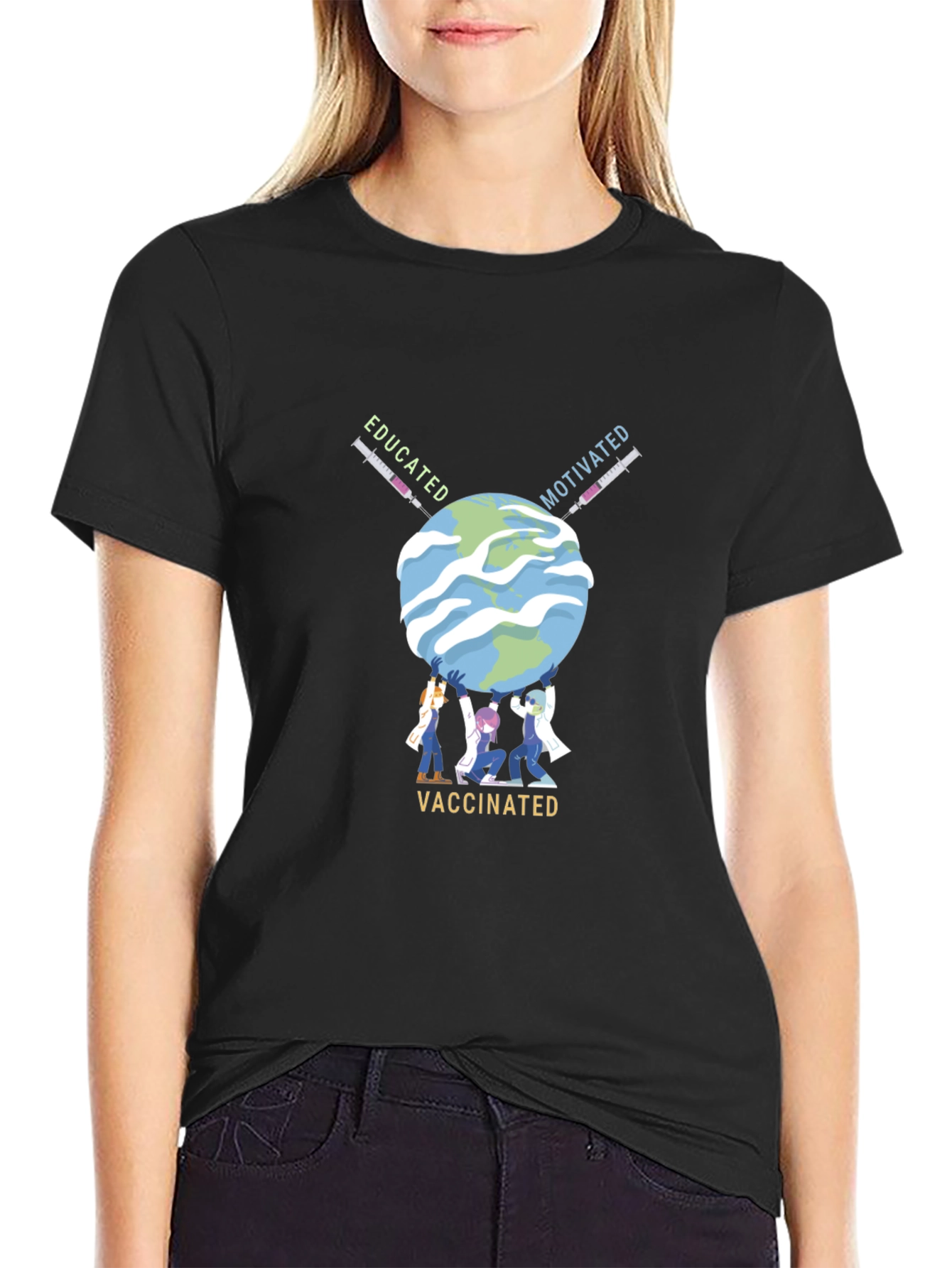 Educated Motivated Vaccinated Graphic Tee