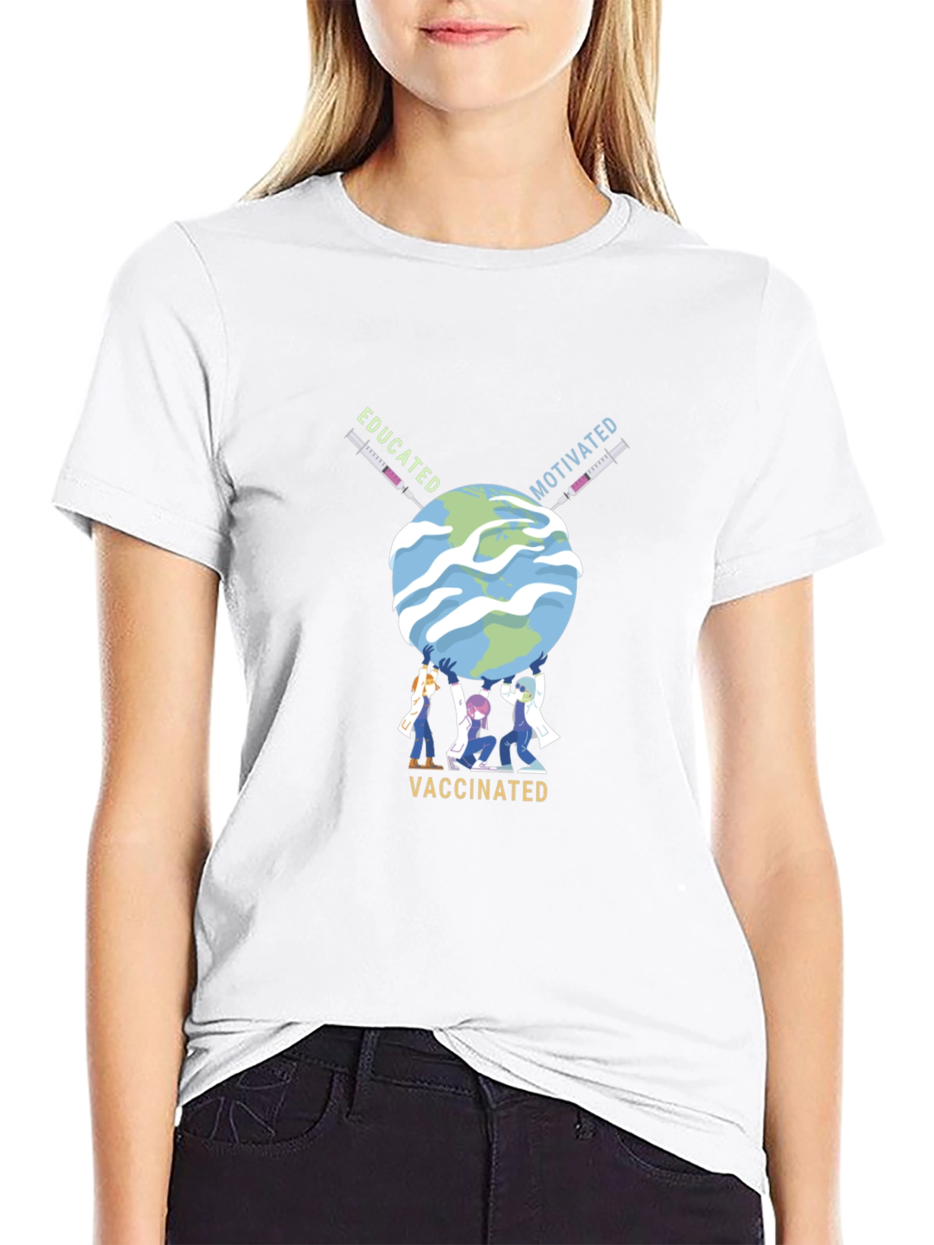 Educated Motivated Vaccinated Graphic Tee