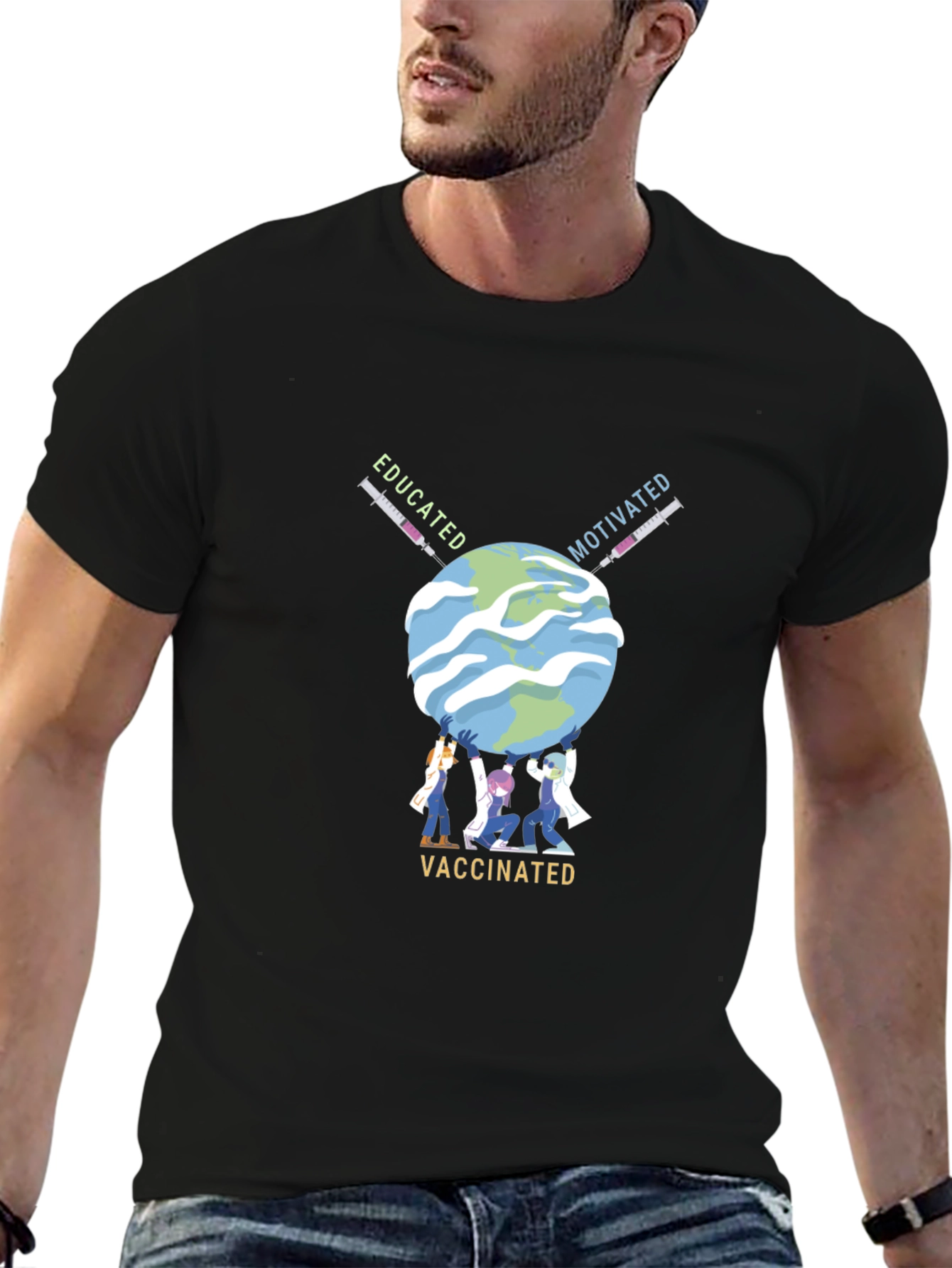 Educated Motivated Vaccinated Graphic Tee