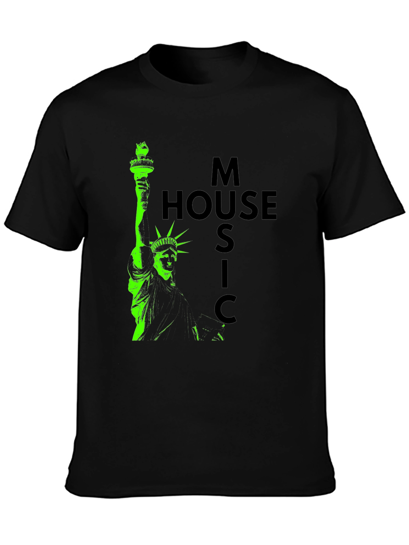 Statue of Liberty House Music Graphic Tee - Black