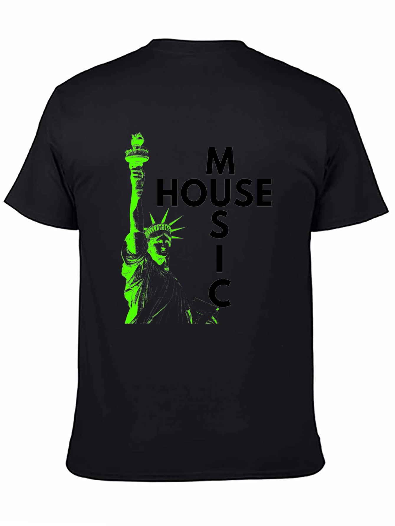 Statue of Liberty House Music Graphic Tee - Black