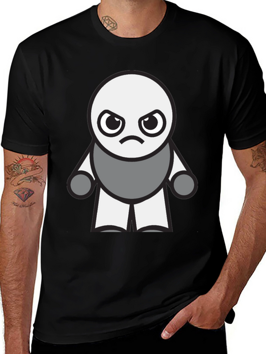 Grumpy Robot Graphic Tee - Black Cotton Blend