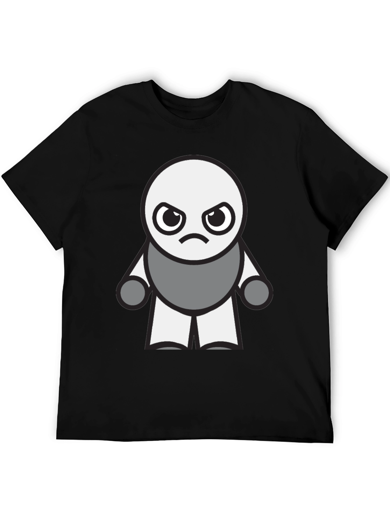 Grumpy Robot Graphic Tee - Black Cotton Blend
