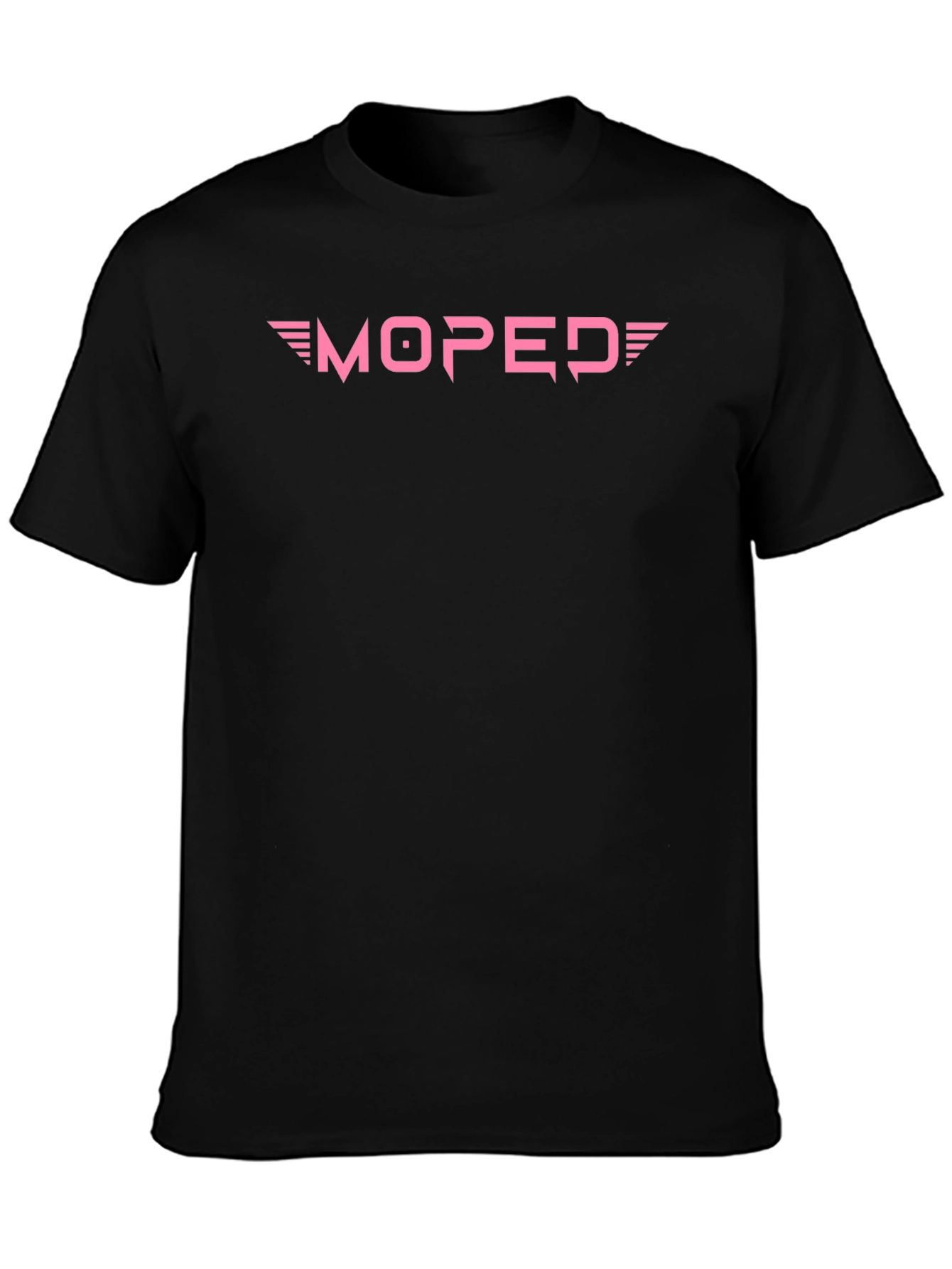 Pink Moped Graphic Black T-Shirt