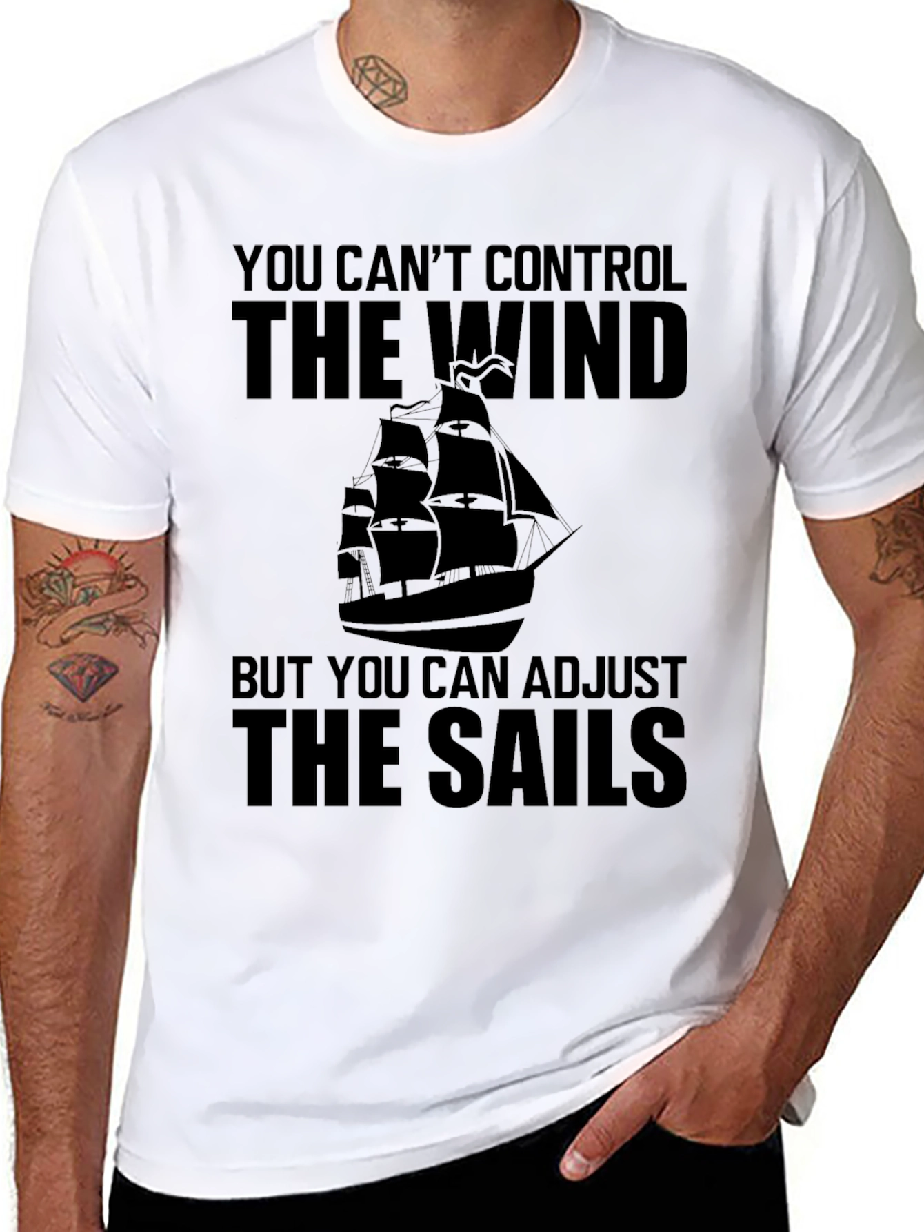 Inspirational Sailing T-Shirt: Adjust Your Sails