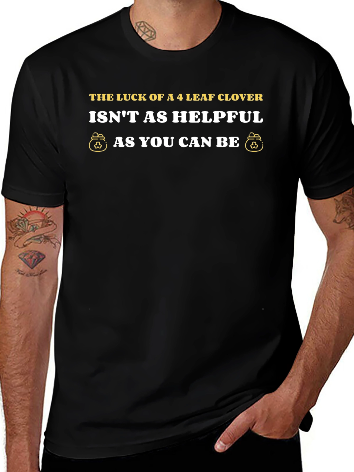 Lucky Clover Graphic T-Shirt - Helpfulness Message