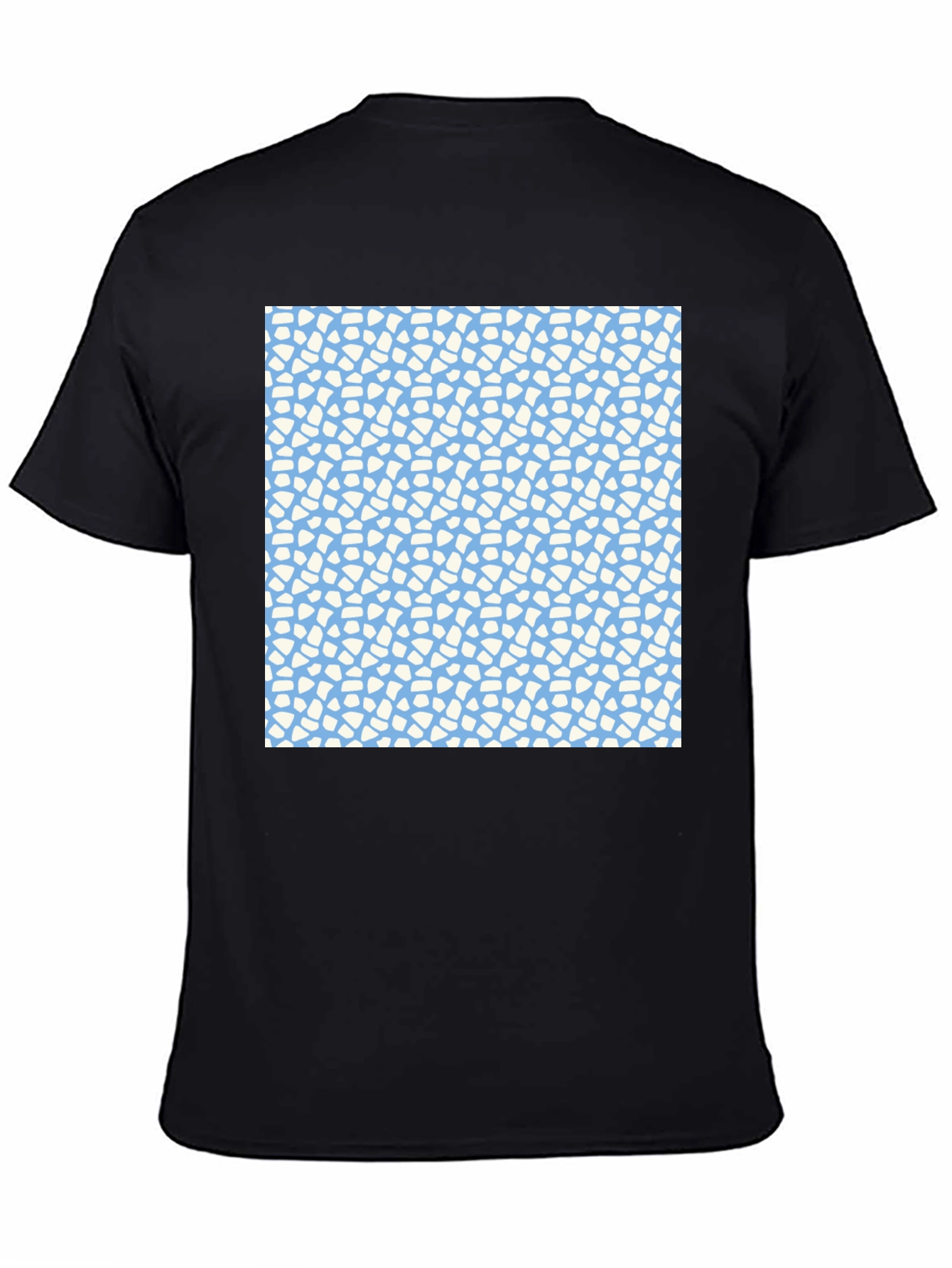 Abstract Pattern Tee - Light Blue and White