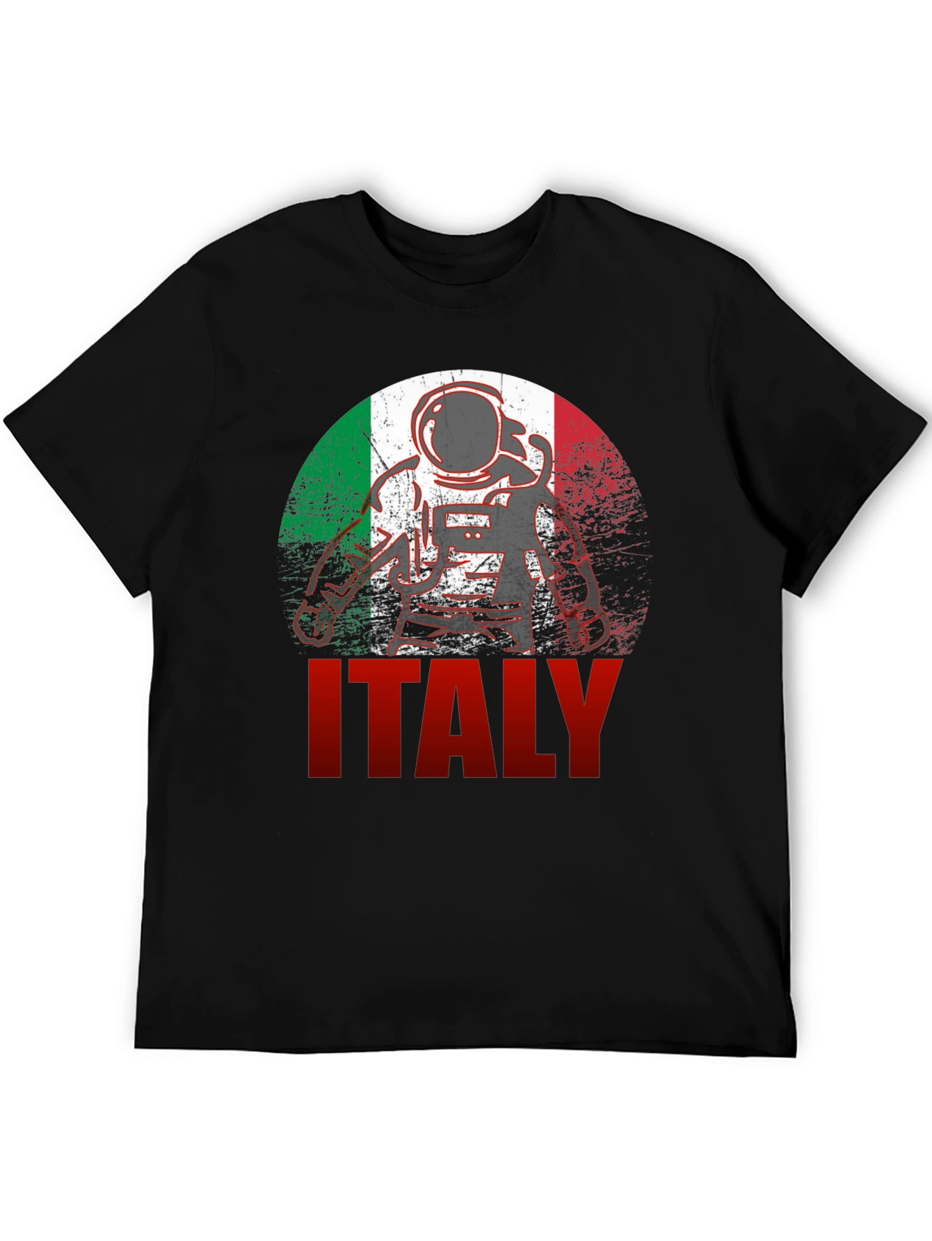 Italy Astronaut Flag Graphic T-Shirt
