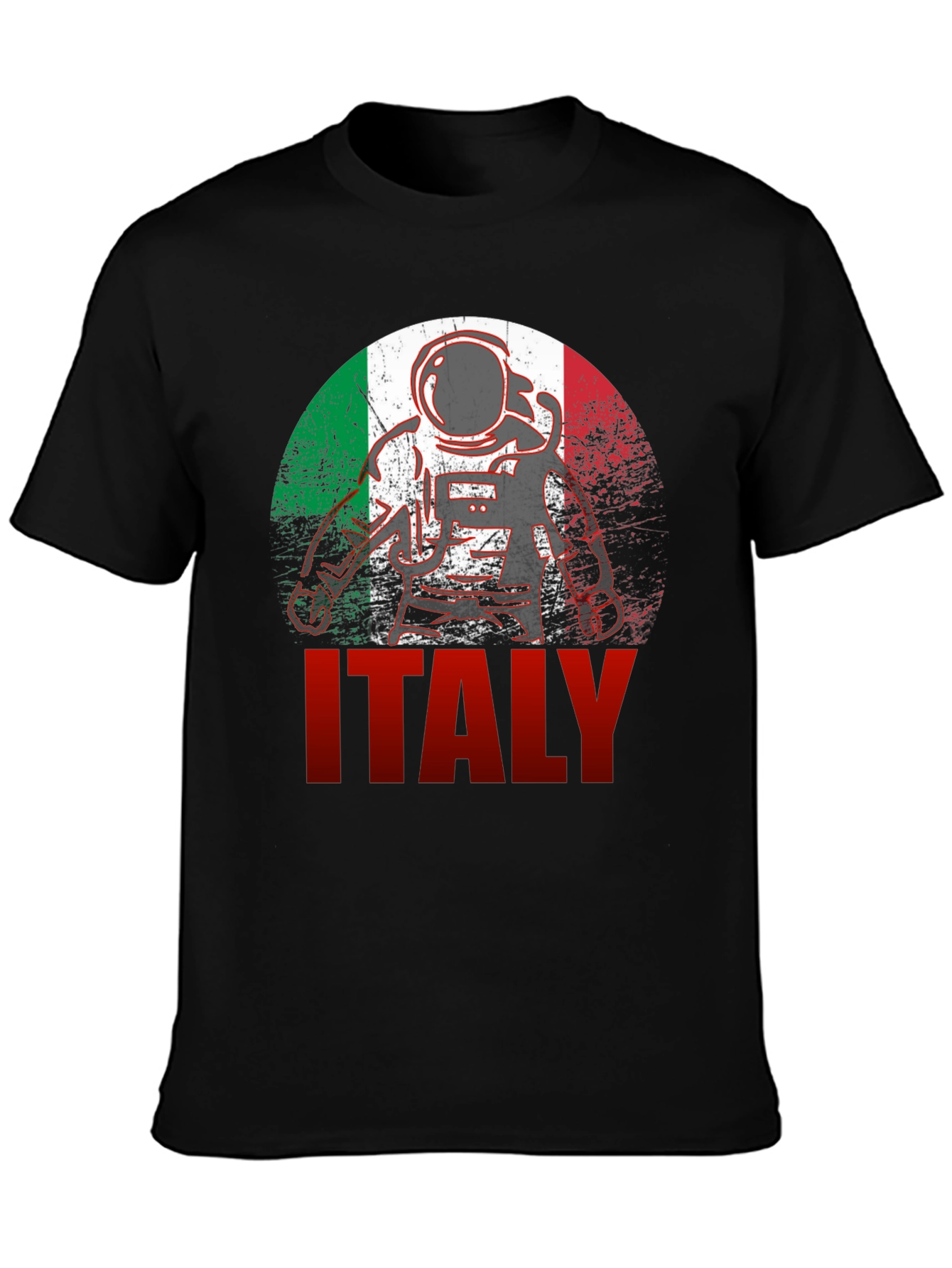 Italy Astronaut Flag Graphic T-Shirt