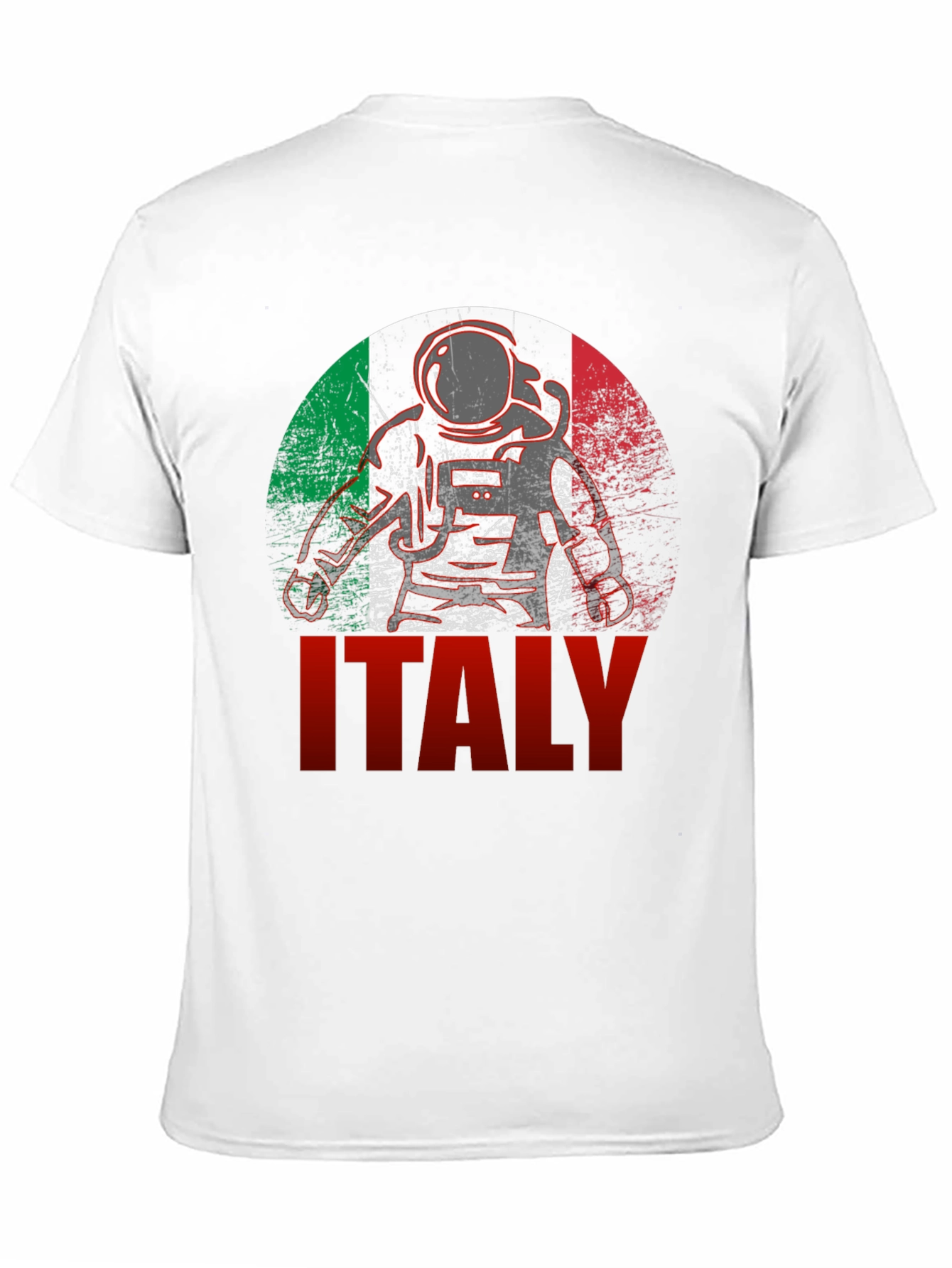Italy Astronaut Flag Graphic T-Shirt
