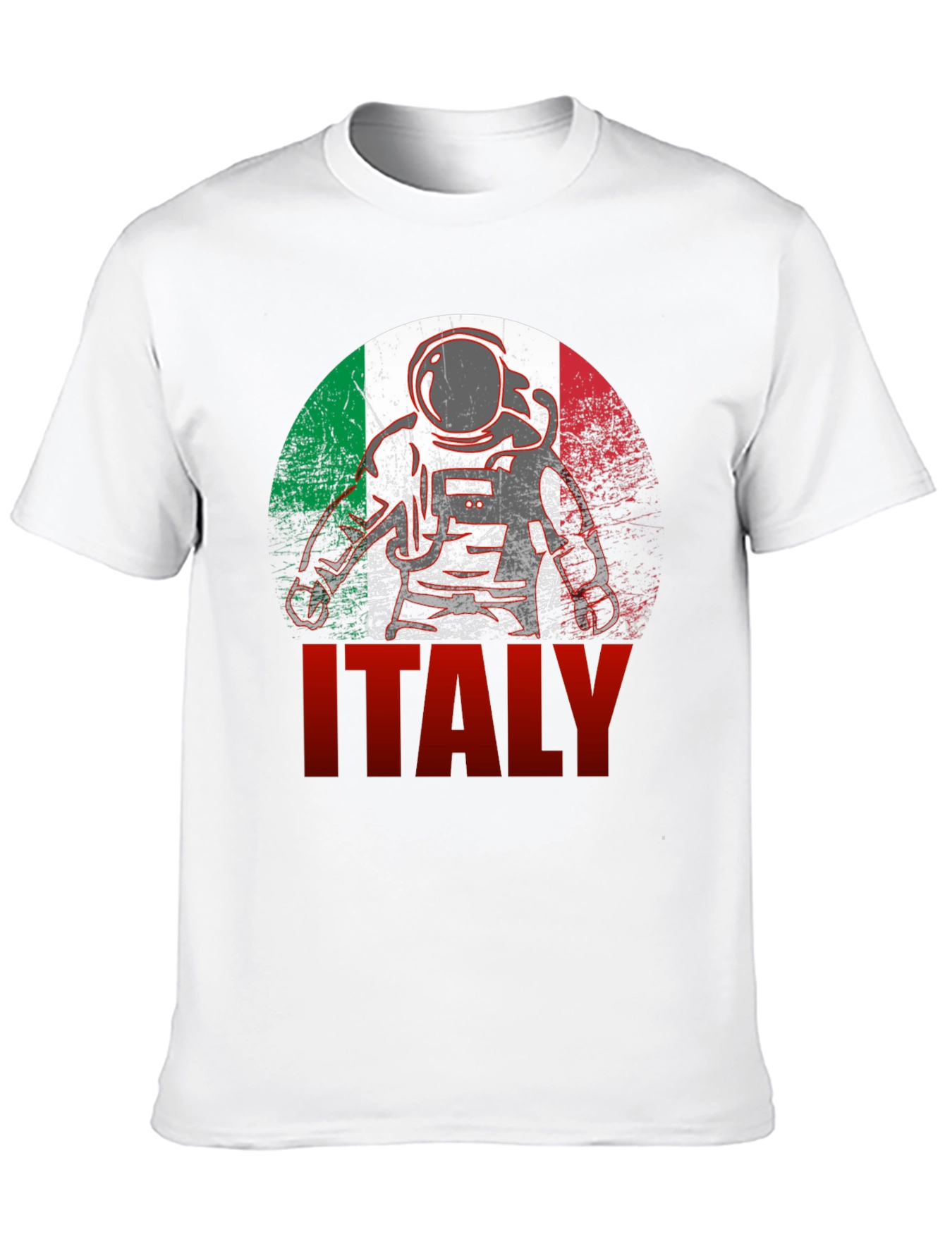 Italy Astronaut Flag Graphic T-Shirt