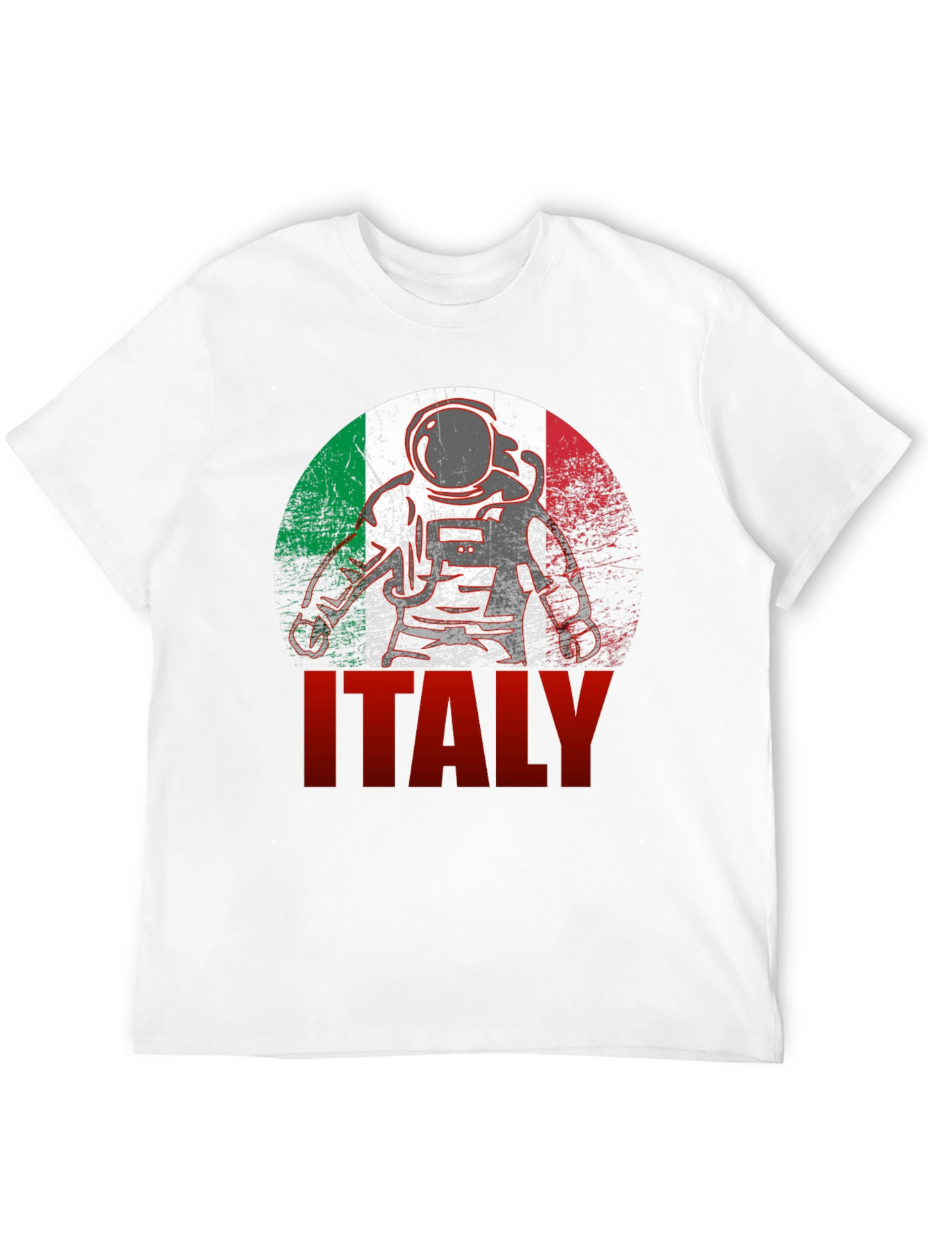 Italy Astronaut Flag Graphic T-Shirt