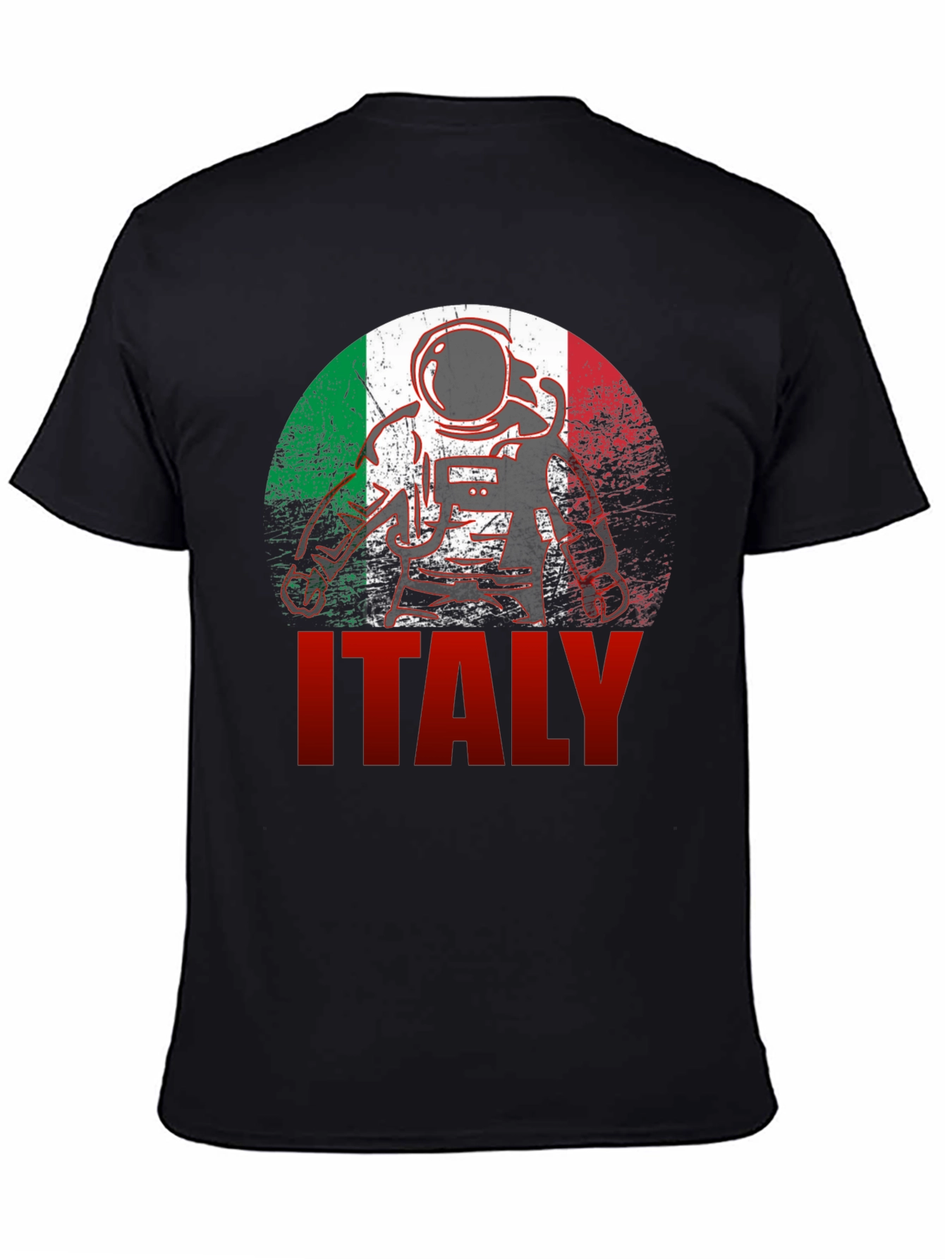 Italy Astronaut Flag Graphic T-Shirt