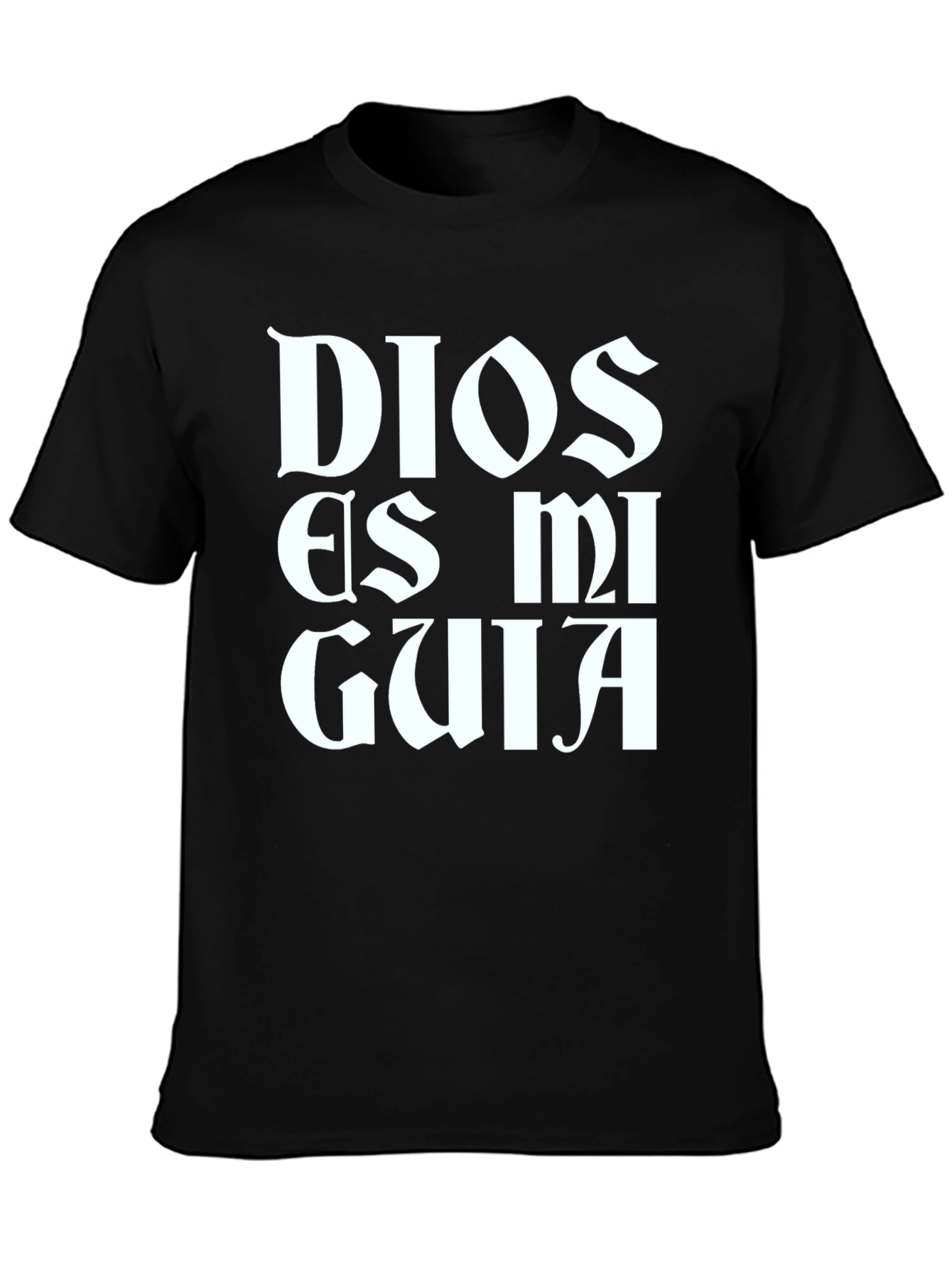 Dios Es Mi Guia Black Graphic Tee