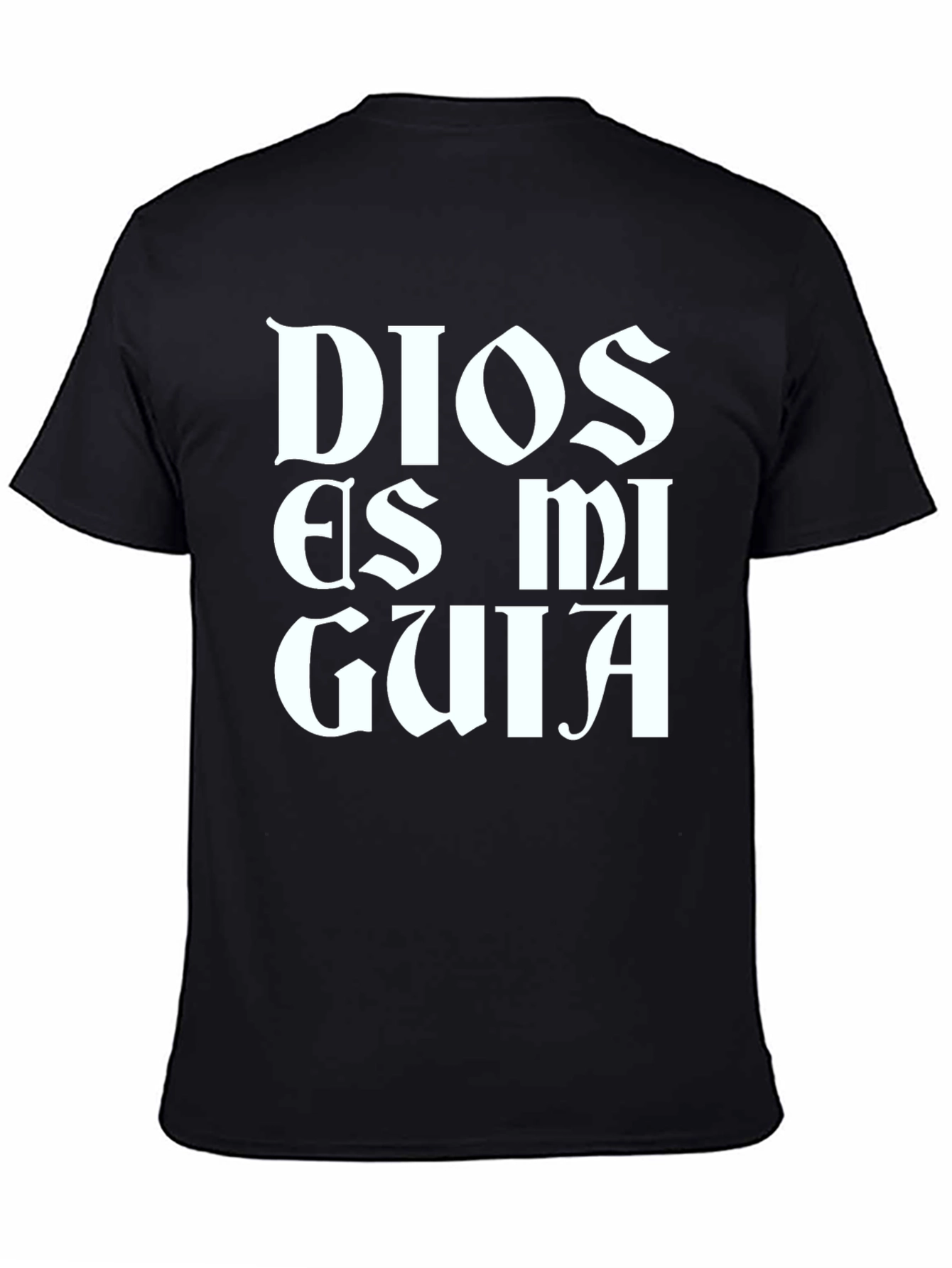 Dios Es Mi Guia Black Graphic Tee