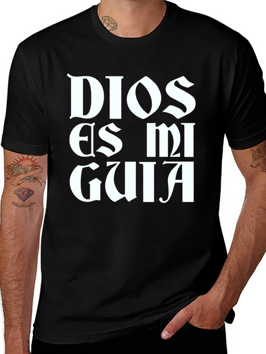 Dios Es Mi Guia Black Graphic Tee