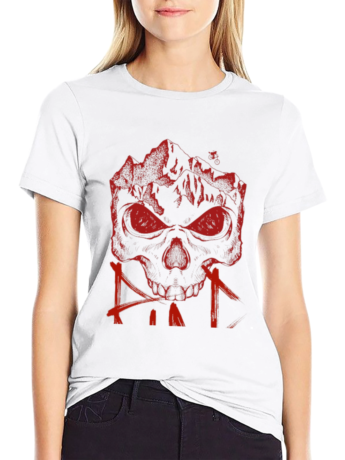Mountain Skull Graphic Tee - Black