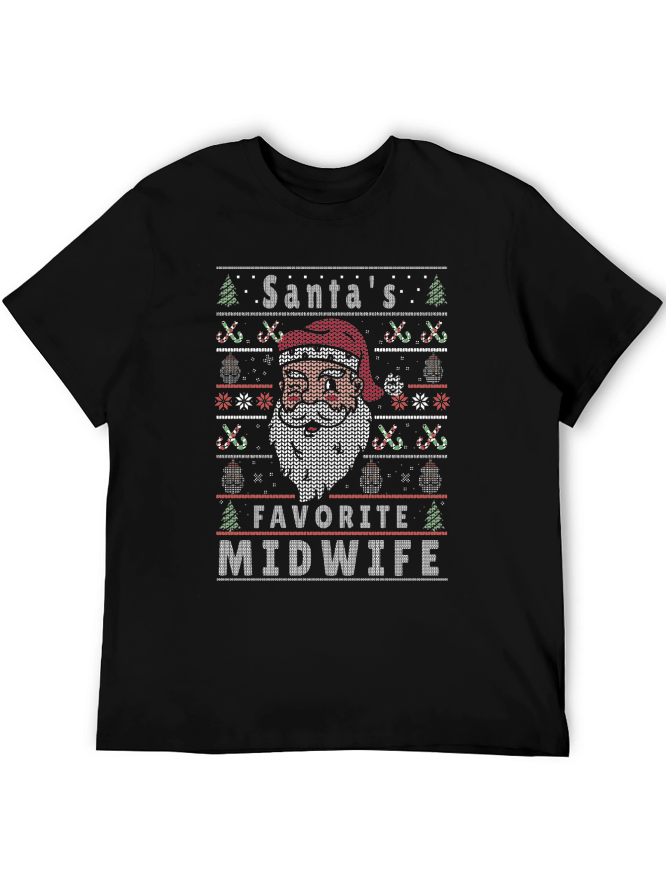 Santas Favorite Midwife Ugly Christmas Sweater T-Shirt