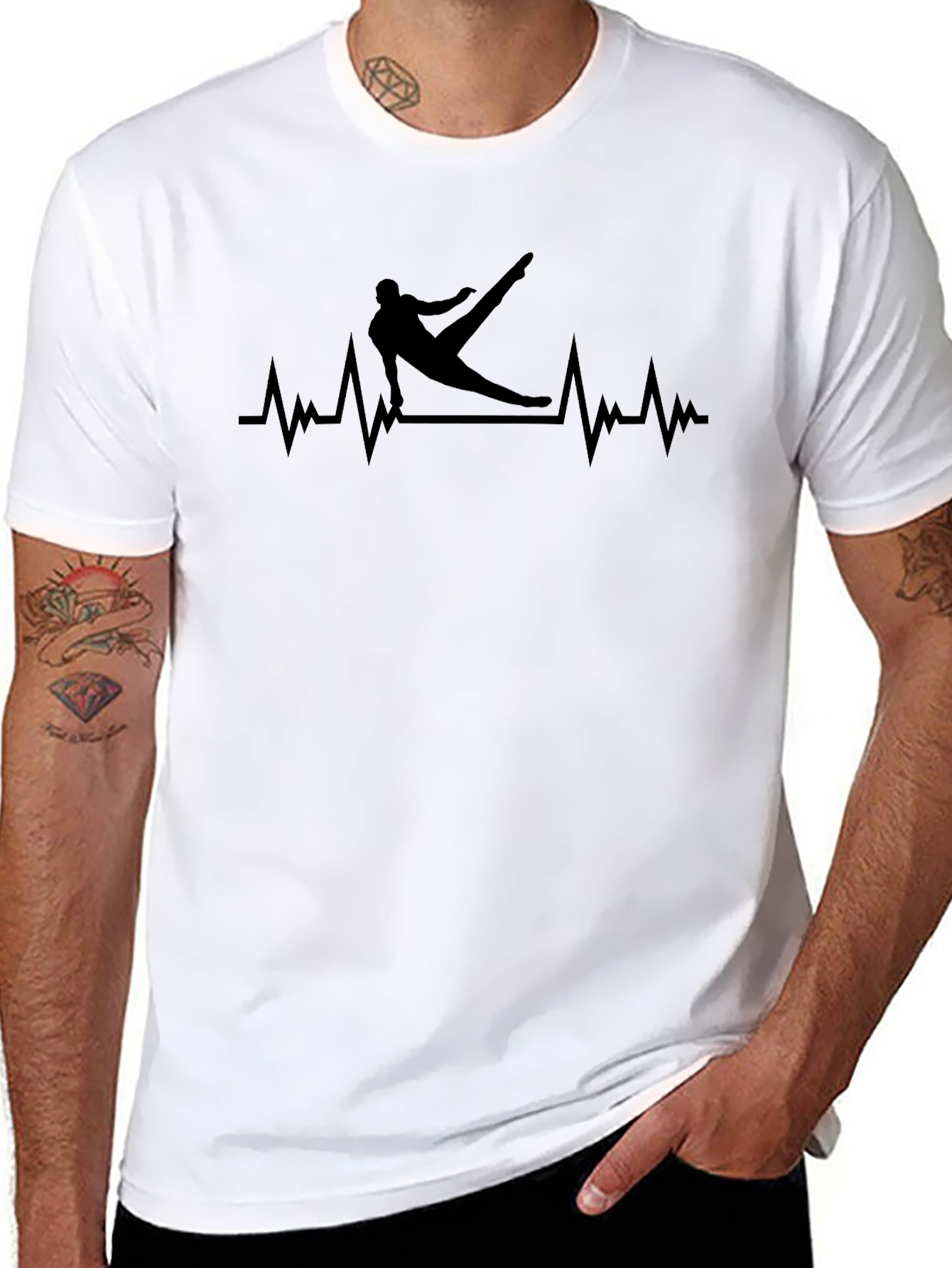 Gymnastics Heartbeat T-Shirt - Black Graphic Tee