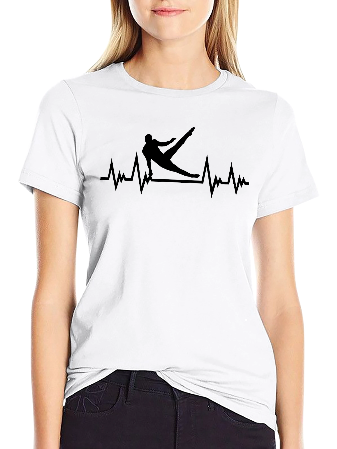 Gymnastics Heartbeat T-Shirt - Black Graphic Tee