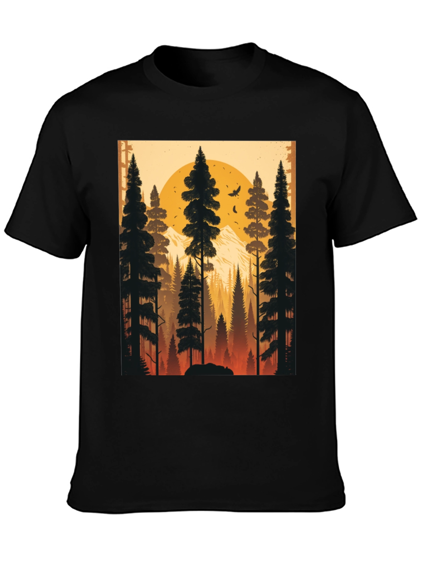 Nature Sunset Graphic Tee - Mens Black T-Shirt