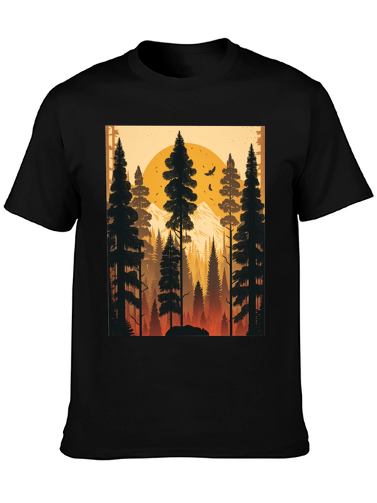 Nature Sunset Graphic Tee - Mens Black T-Shirt