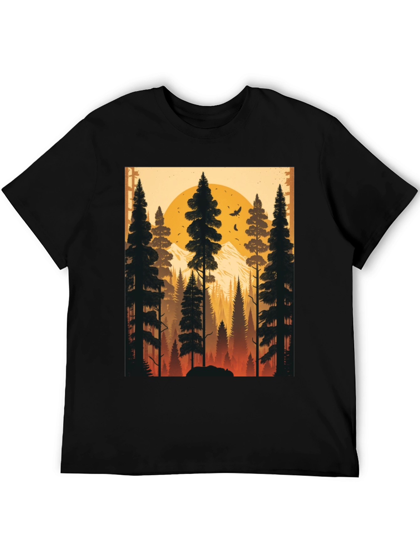 Nature Sunset Graphic Tee - Mens Black T-Shirt