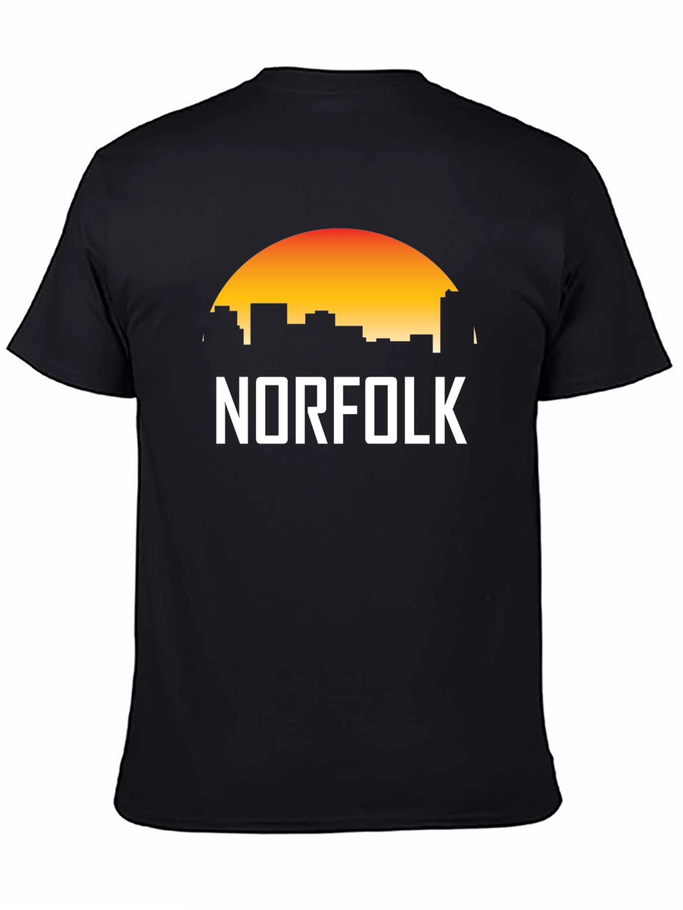 Norfolk Skyline Graphic Tee - Sunset Cityscape T-Shirt