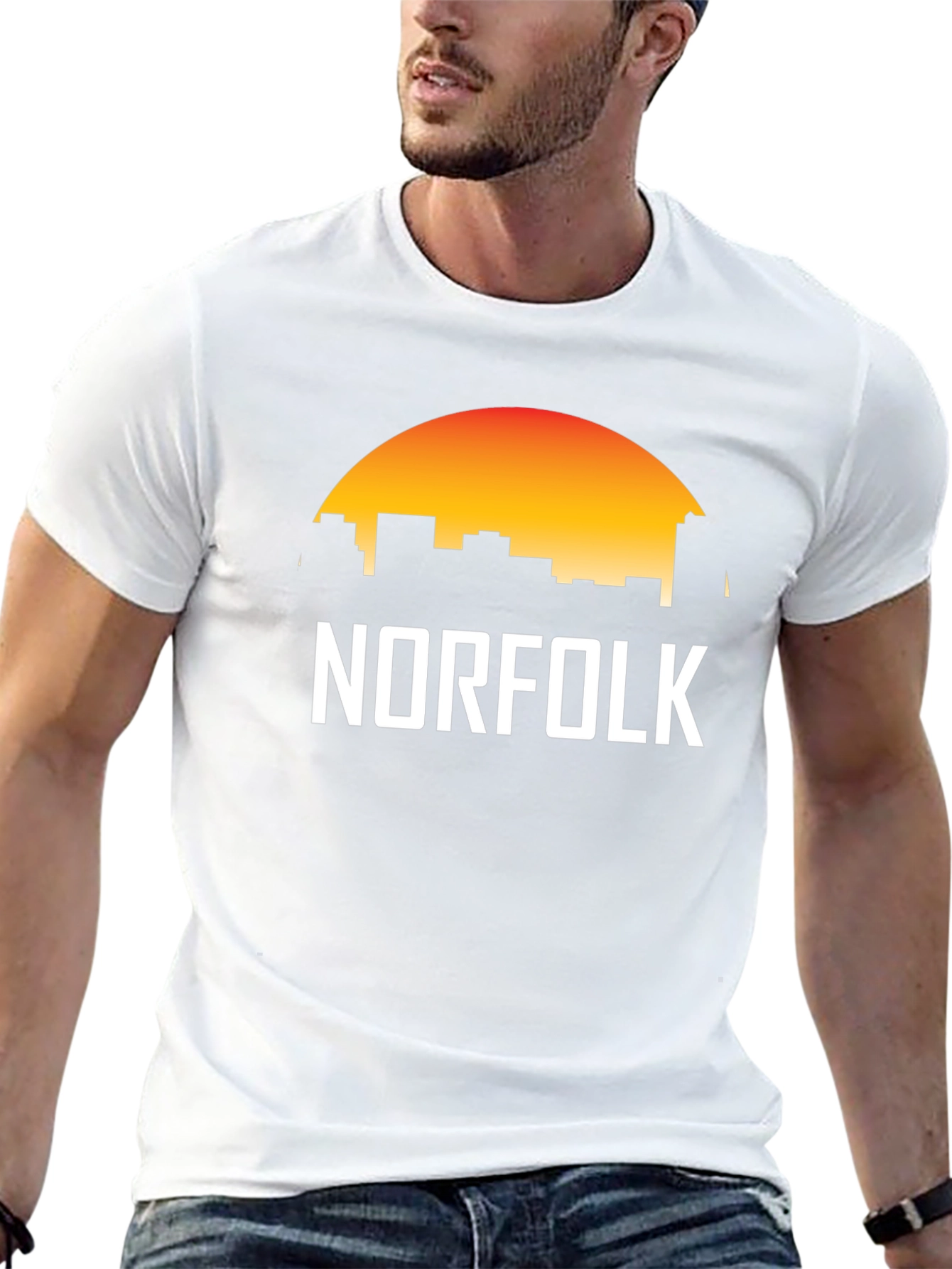 Norfolk Skyline Graphic Tee - Sunset Cityscape T-Shirt