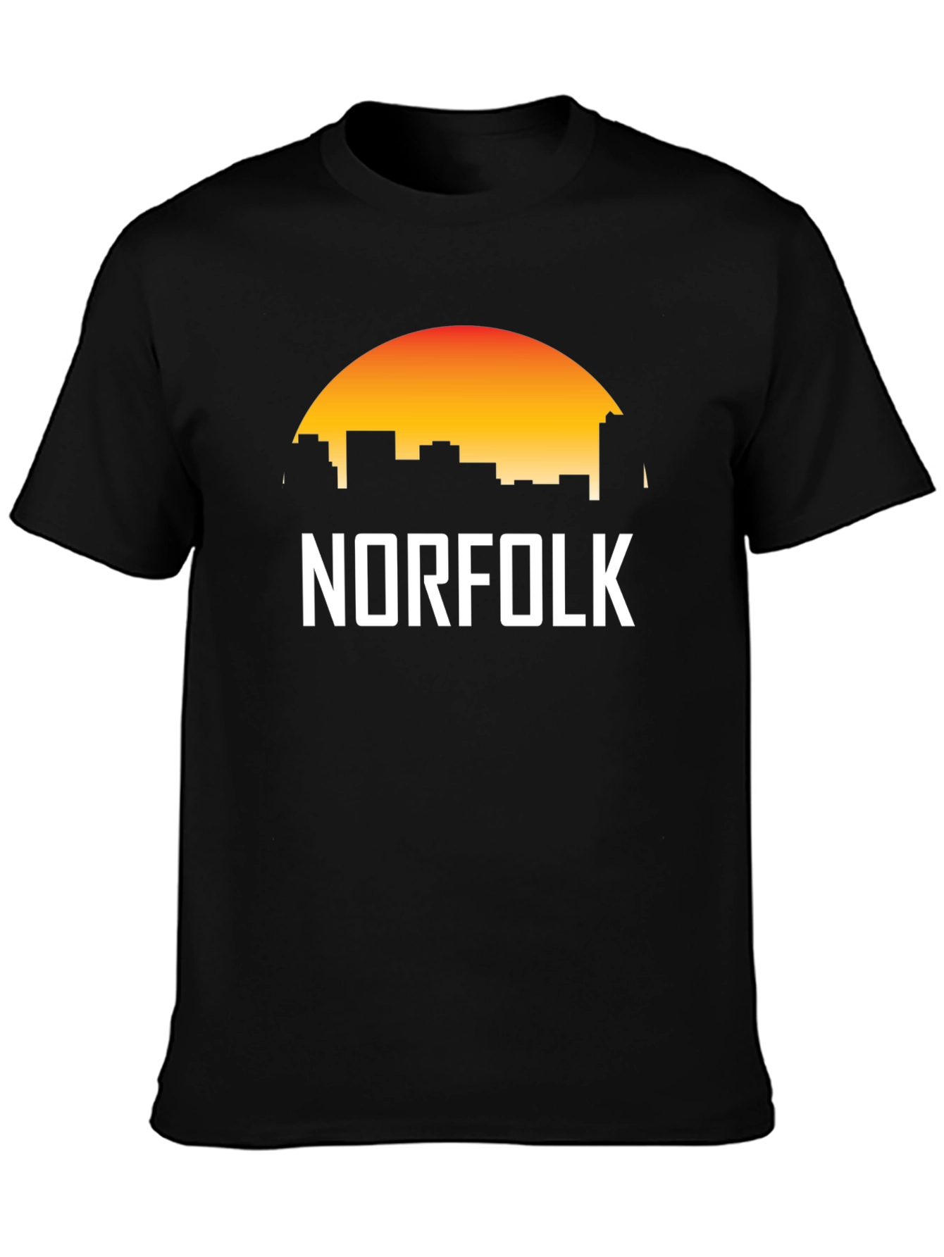 Norfolk Skyline Graphic Tee - Sunset Cityscape T-Shirt
