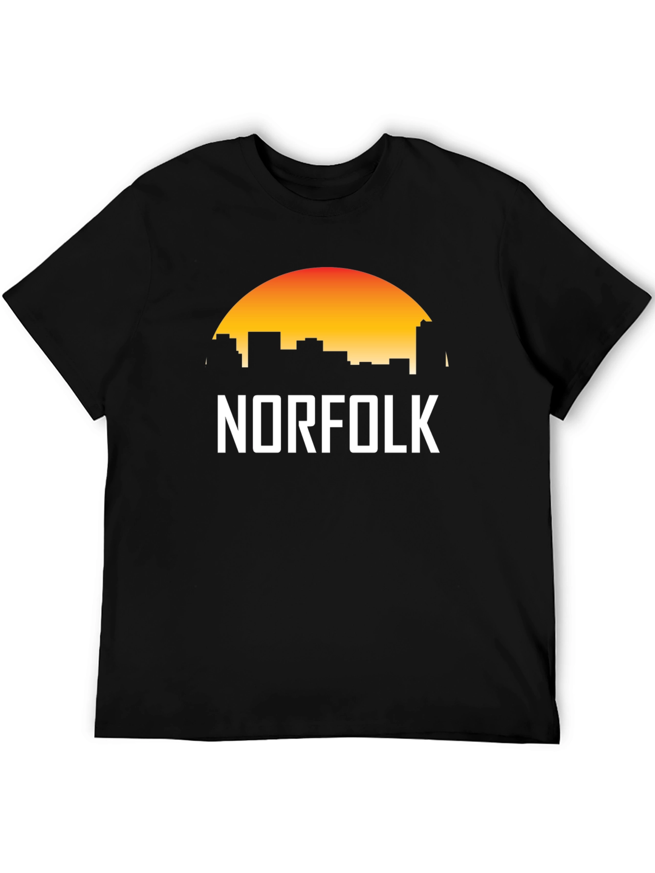 Norfolk Skyline Graphic Tee - Sunset Cityscape T-Shirt