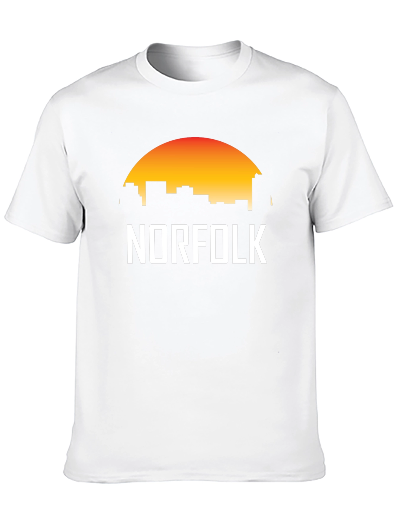 Norfolk Skyline Graphic Tee - Sunset Cityscape T-Shirt
