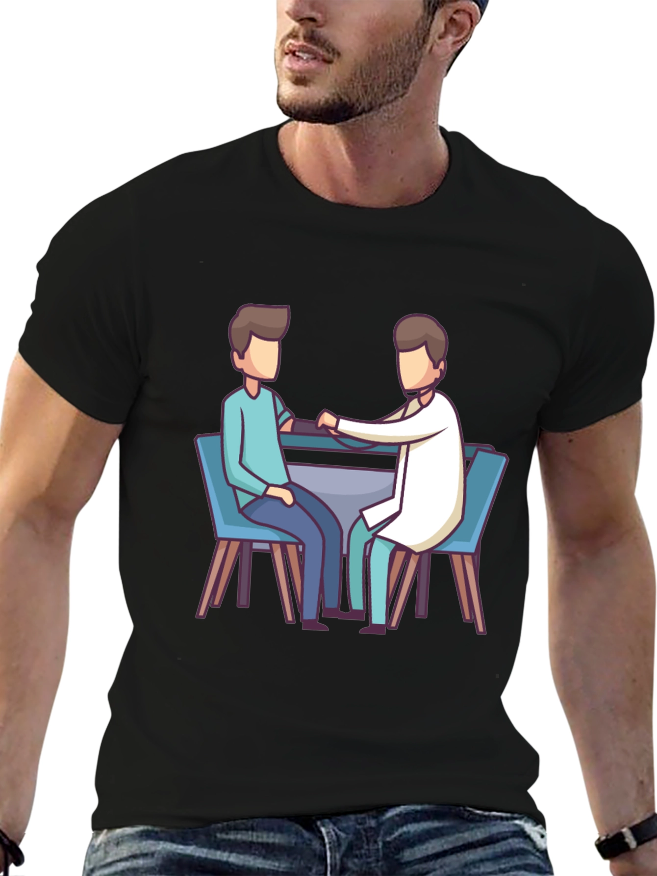 Doctor Visit Graphic Tee - Black Cotton T-Shirt