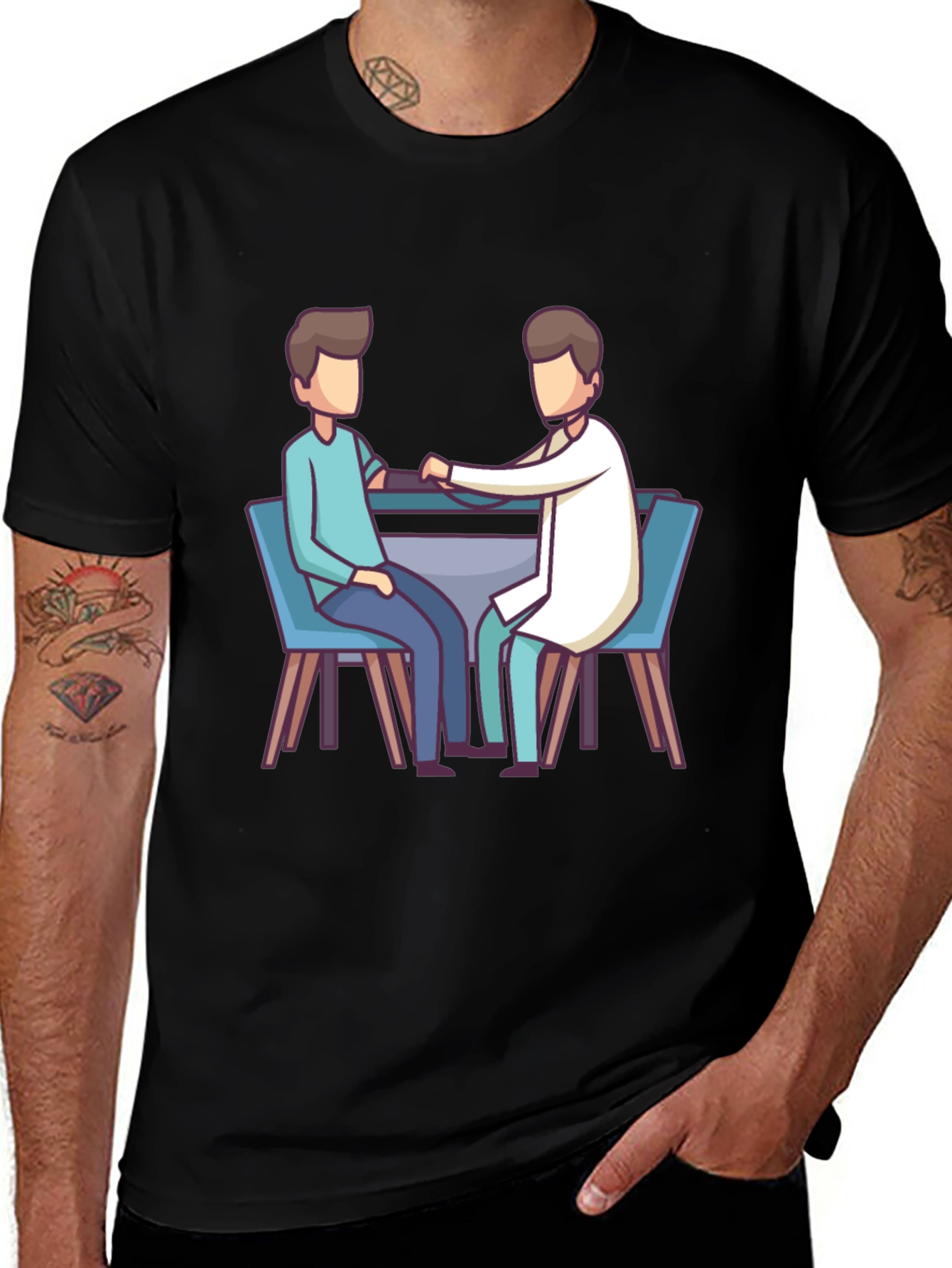 Doctor Visit Graphic Tee - Black Cotton T-Shirt