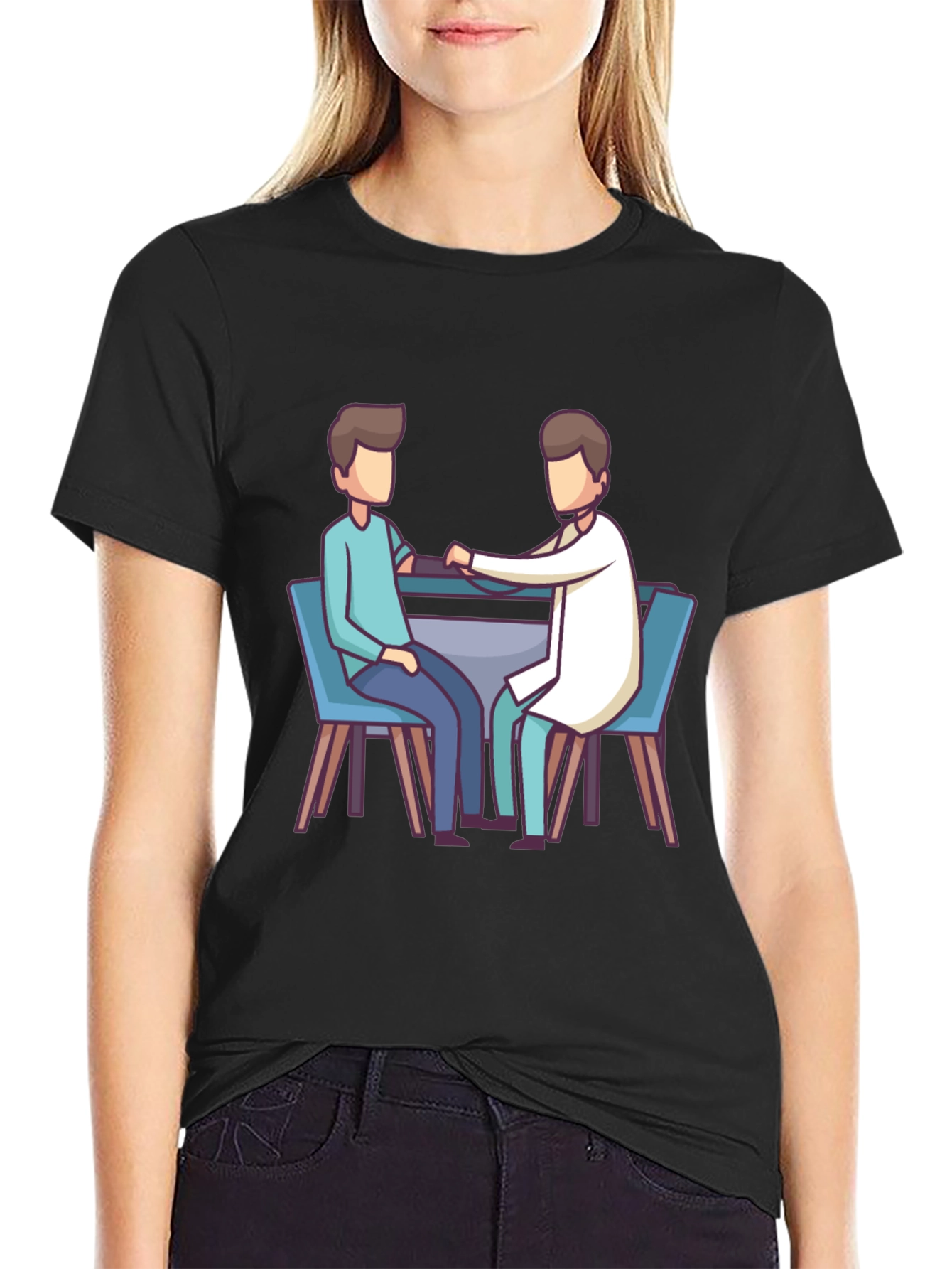 Doctor Visit Graphic Tee - Black Cotton T-Shirt