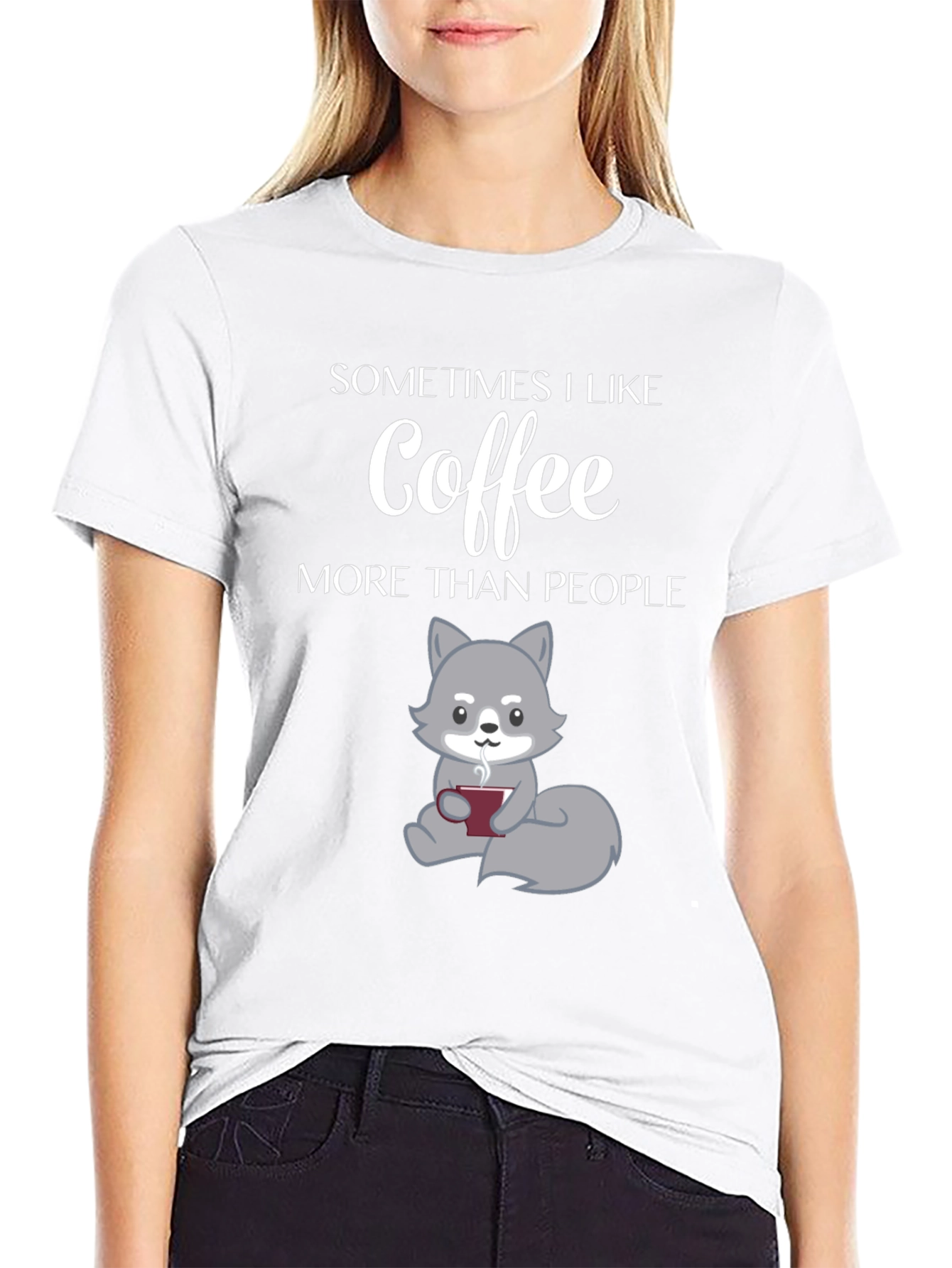 Coffee Lover T-Shirt - Wolf Design