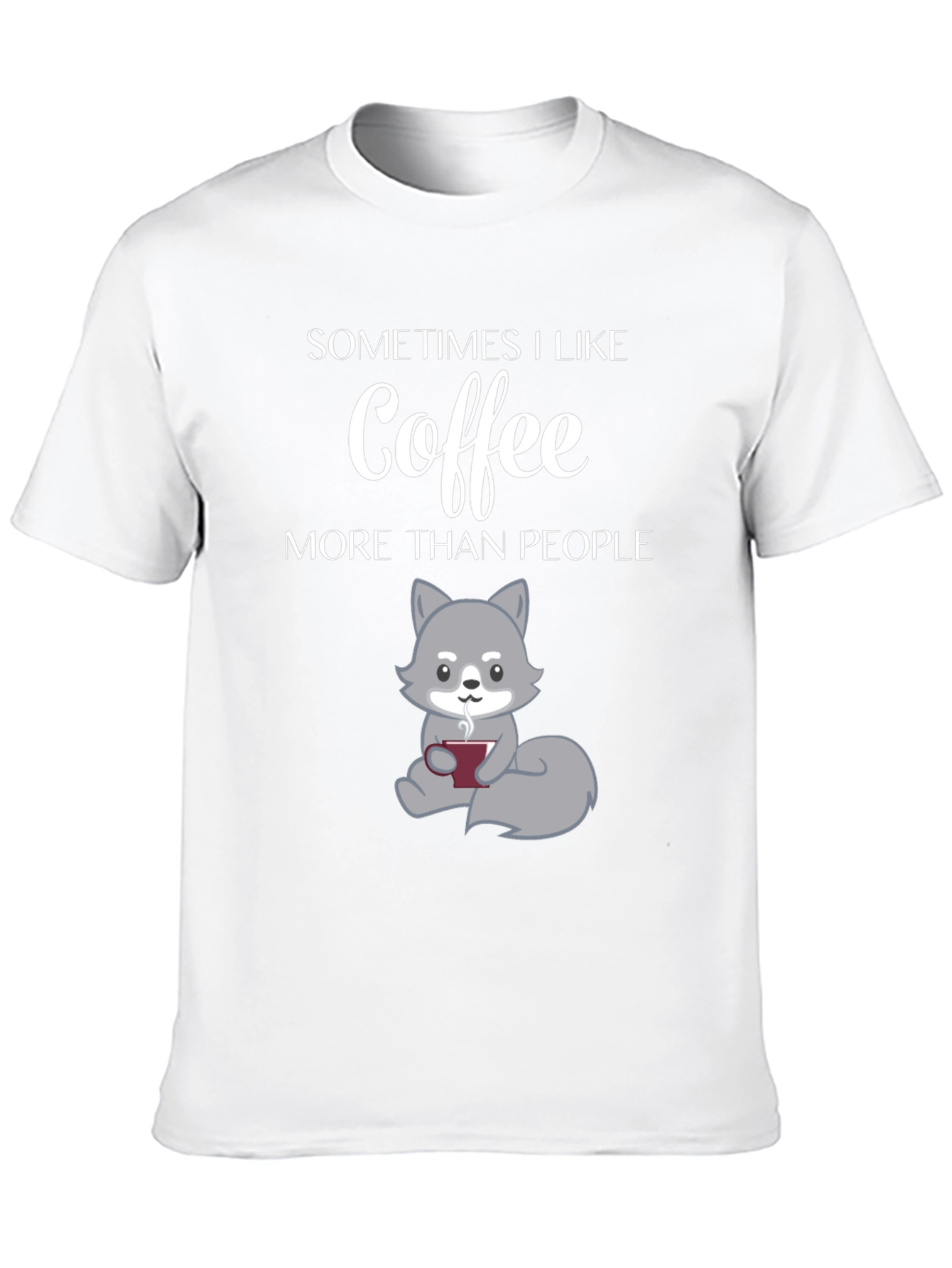 Coffee Lover T-Shirt - Wolf Design